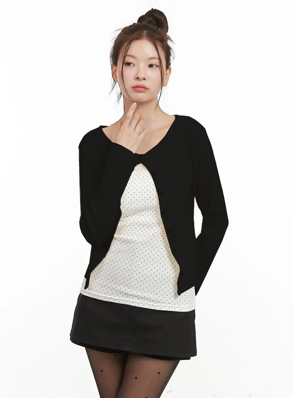 Boat-Neck Crop Cardigan IJ530 - Image 13