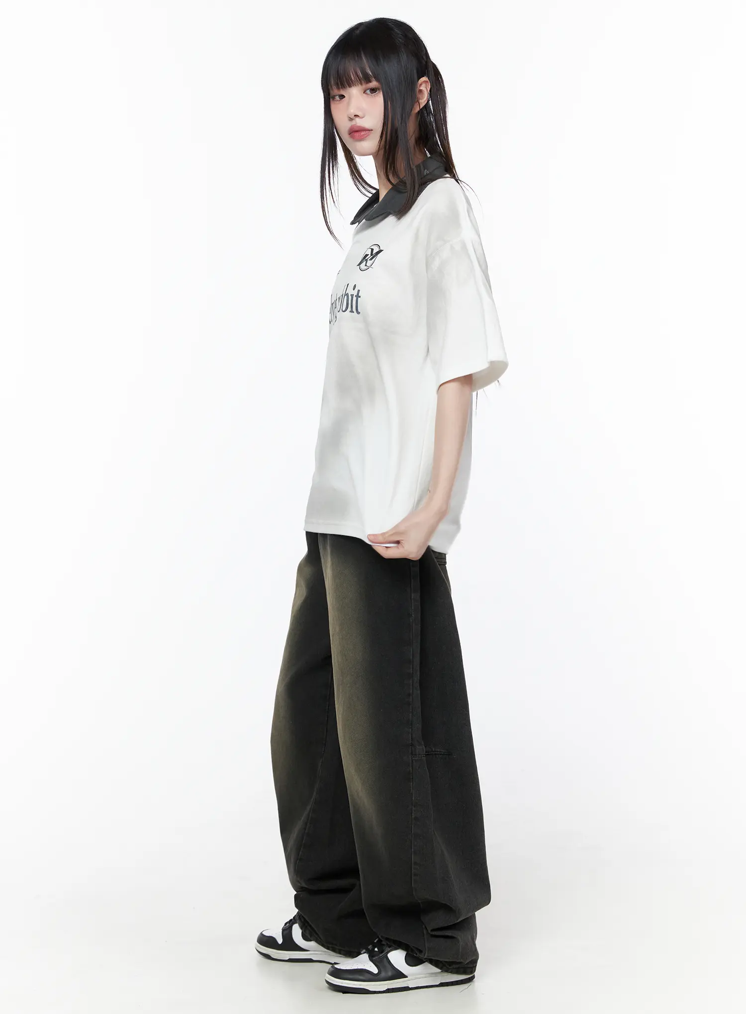 Bodie Vintage Wash Wide Leg Jeans CU519 - Image 6