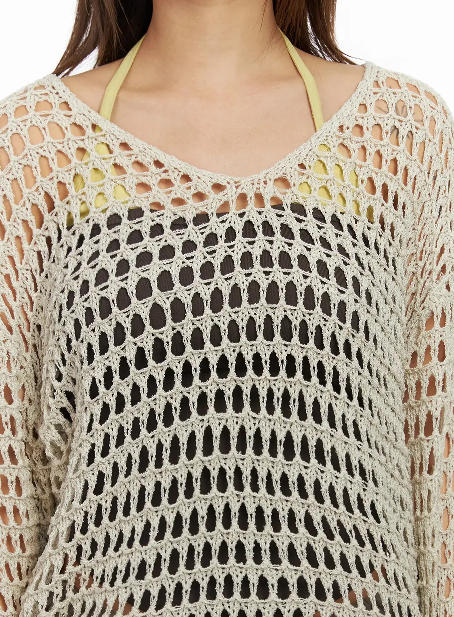 Boho Chic Crochet Knit Top IA527 - Image 4