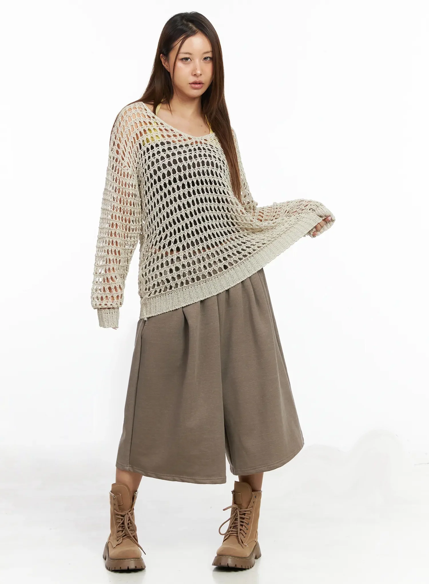 Boho Chic Crochet Knit Top IA527 - Image 6