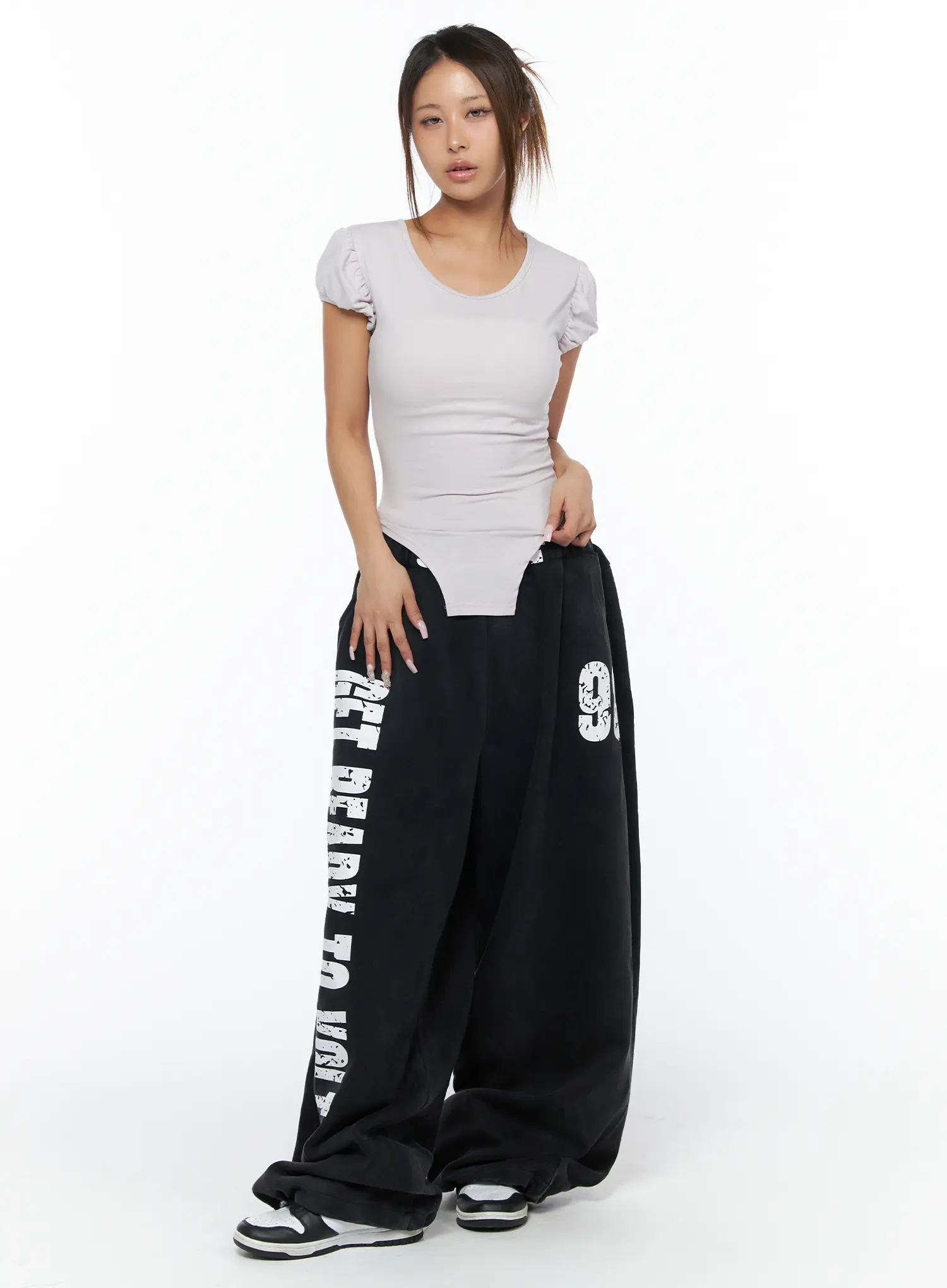 Bold Graphic Wide Leg Sweatpants CA517 - Image 5