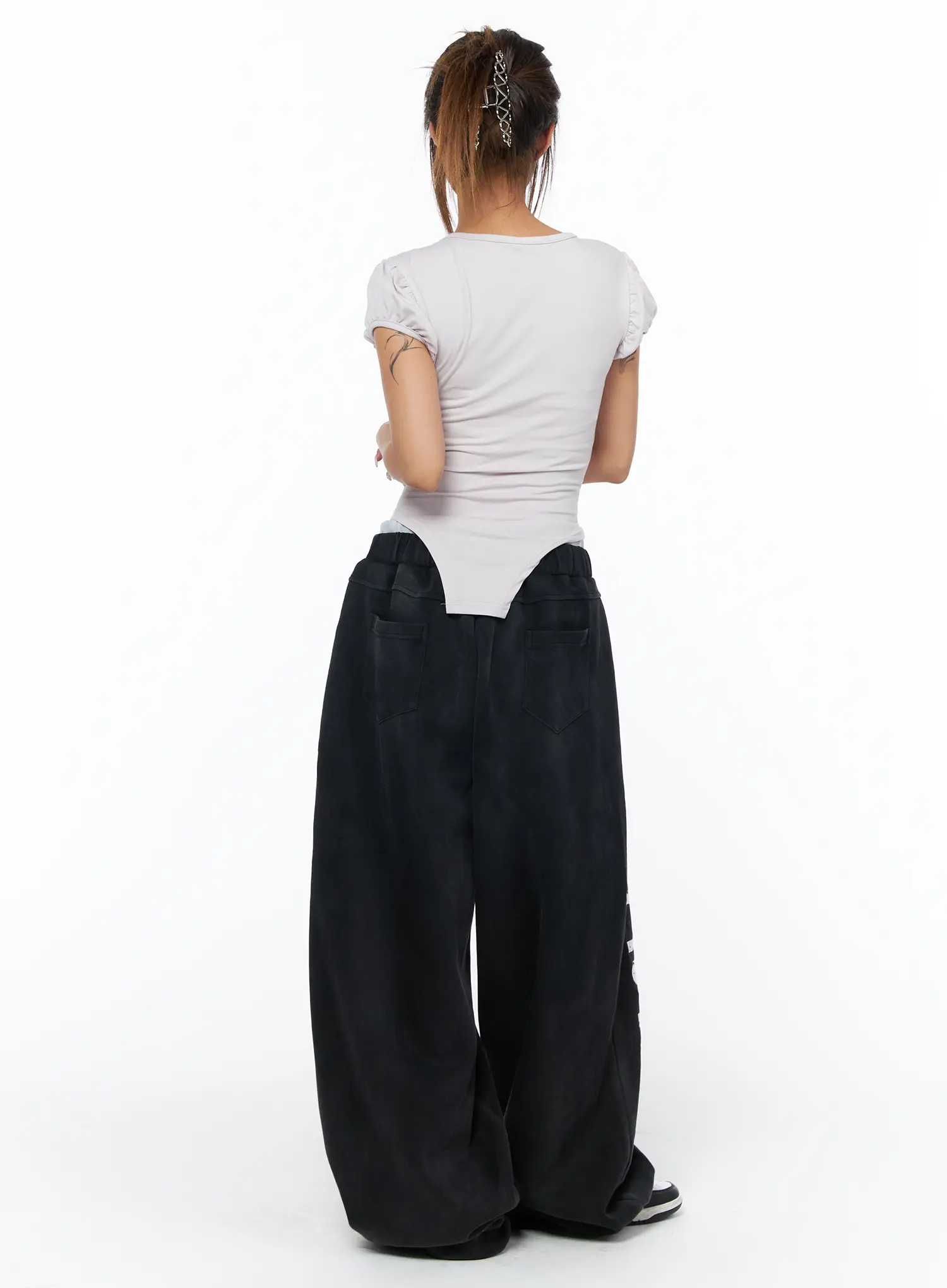 Bold Graphic Wide Leg Sweatpants CA517 - Image 7