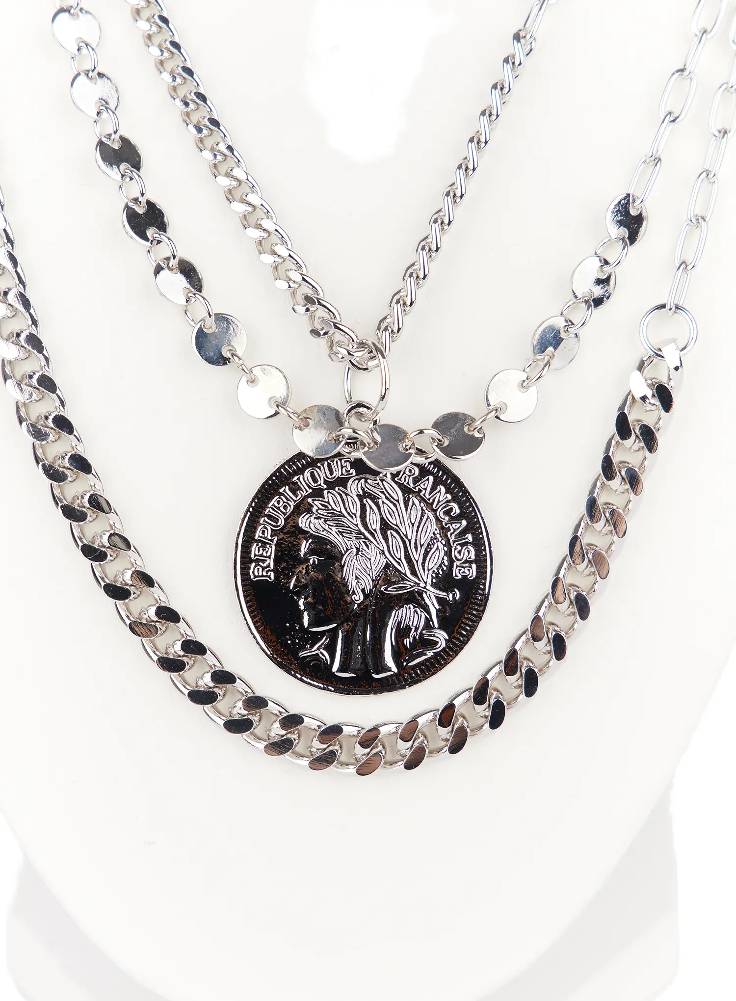 Bold Multi-Layer Y2K Necklace CF503 - Image 5