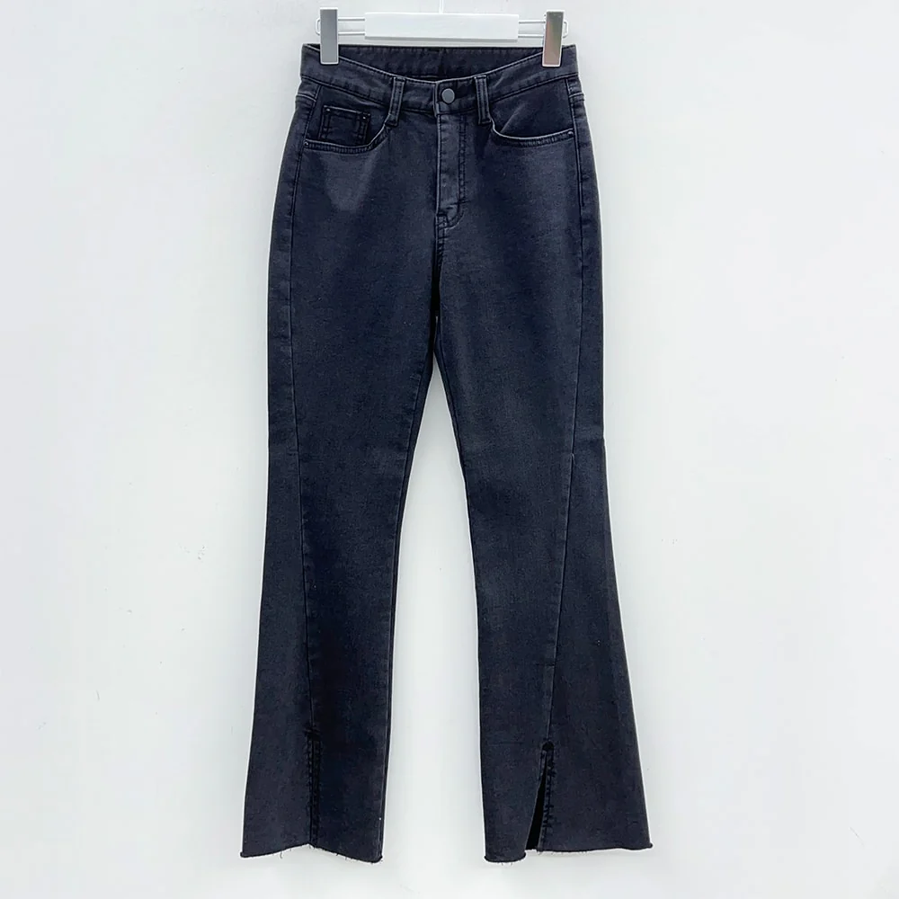 Bootcut Black Jeans with Front Slit J31 - Image 13