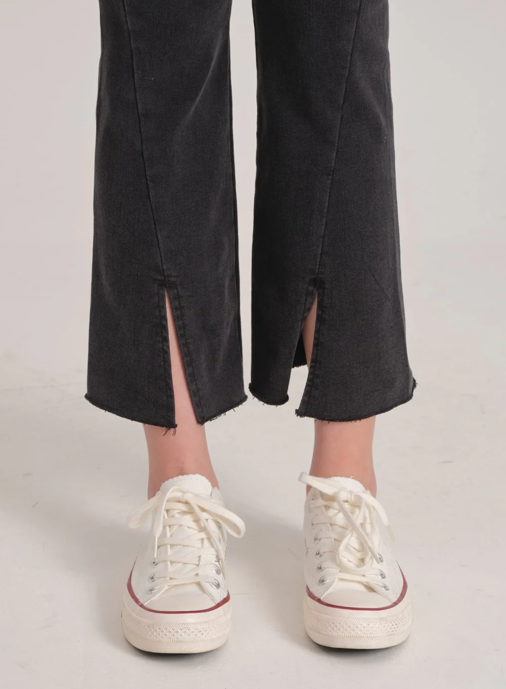 Bootcut Black Jeans with Front Slit J31 - Image 6