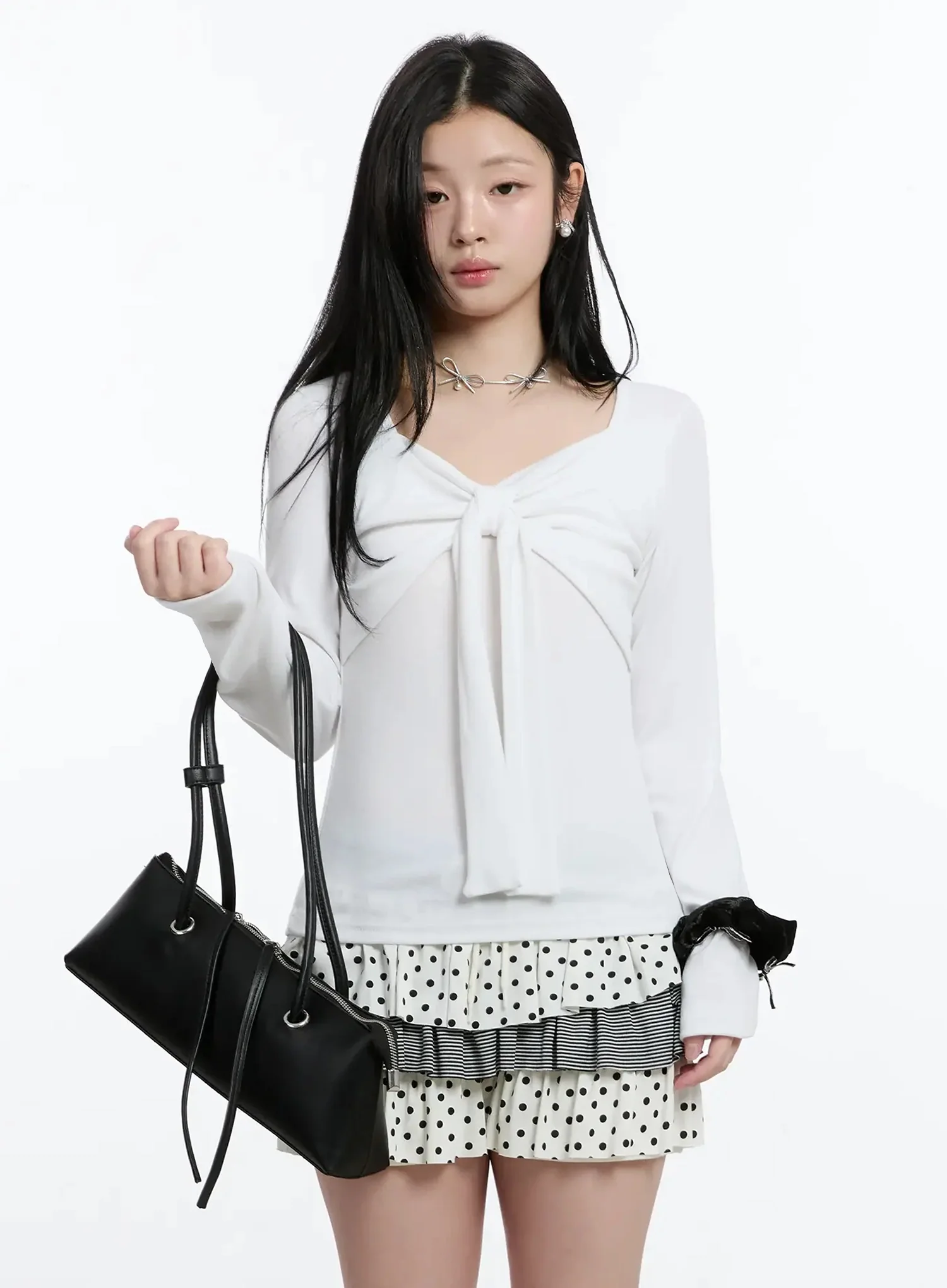 Bow Tie Long Sleeve Top IM519