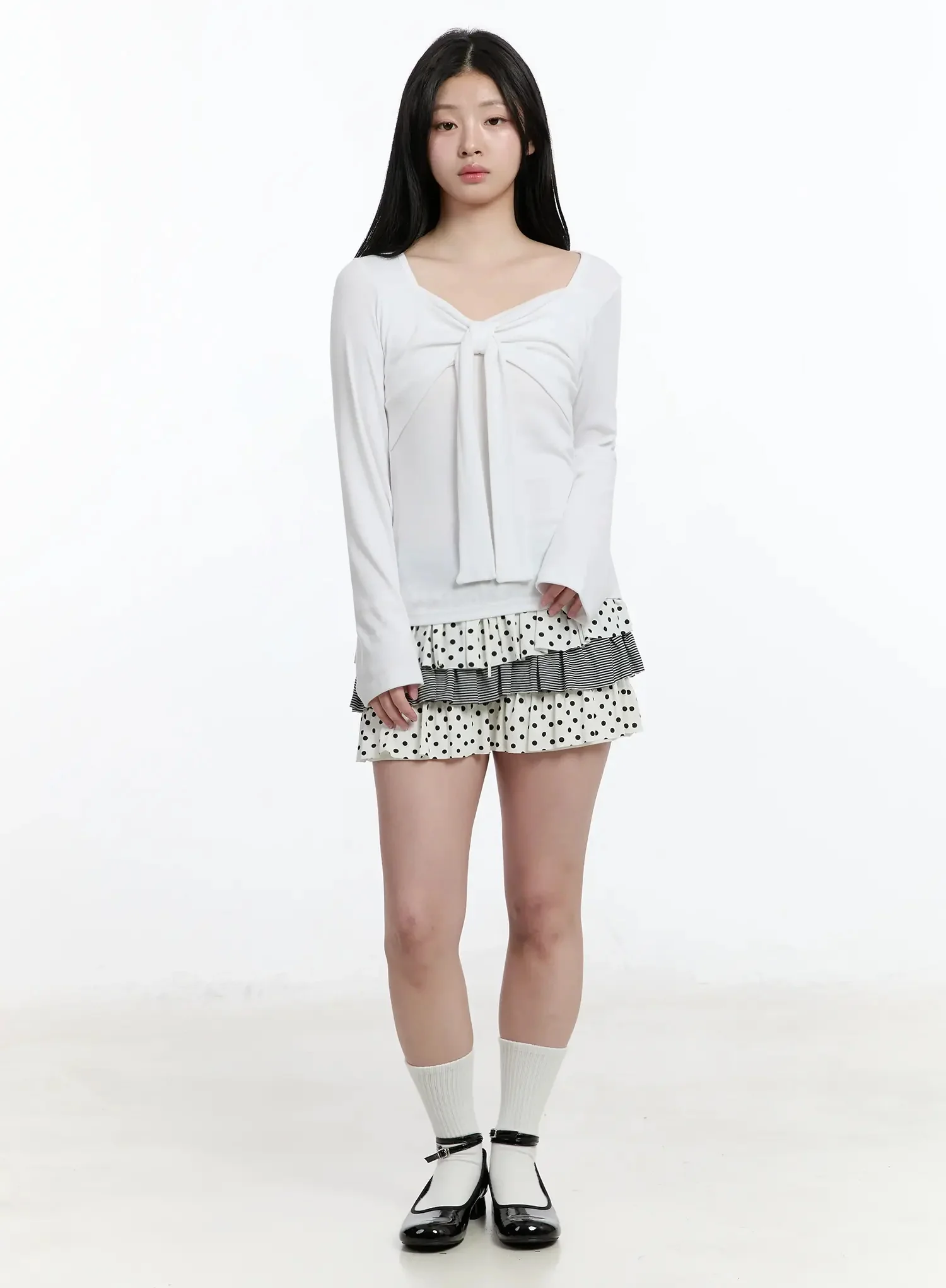 Bow Tie Long Sleeve Top IM519 - Image 6