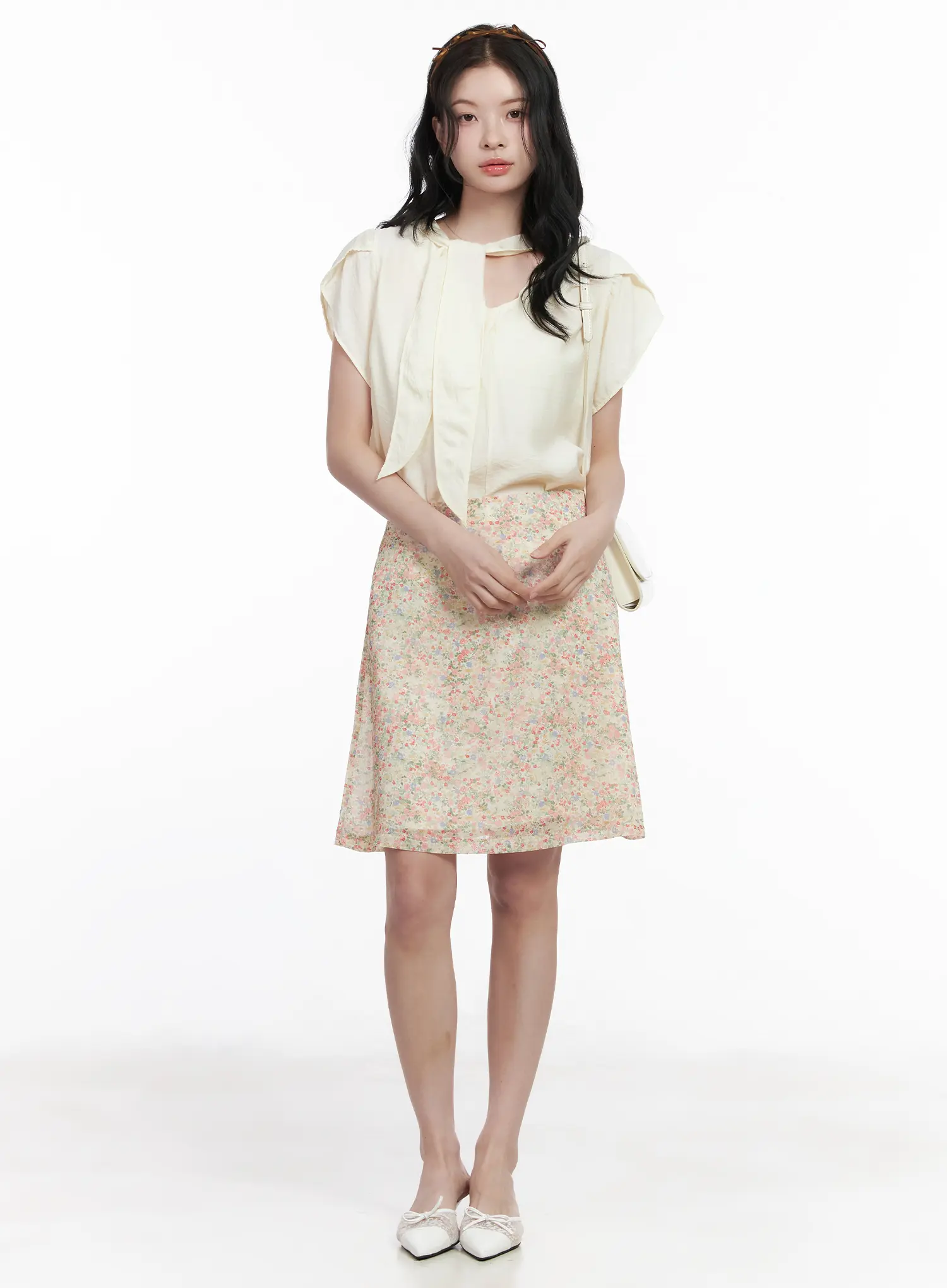 Bow Tie Short Sleeve Blouse CA509 - Image 3