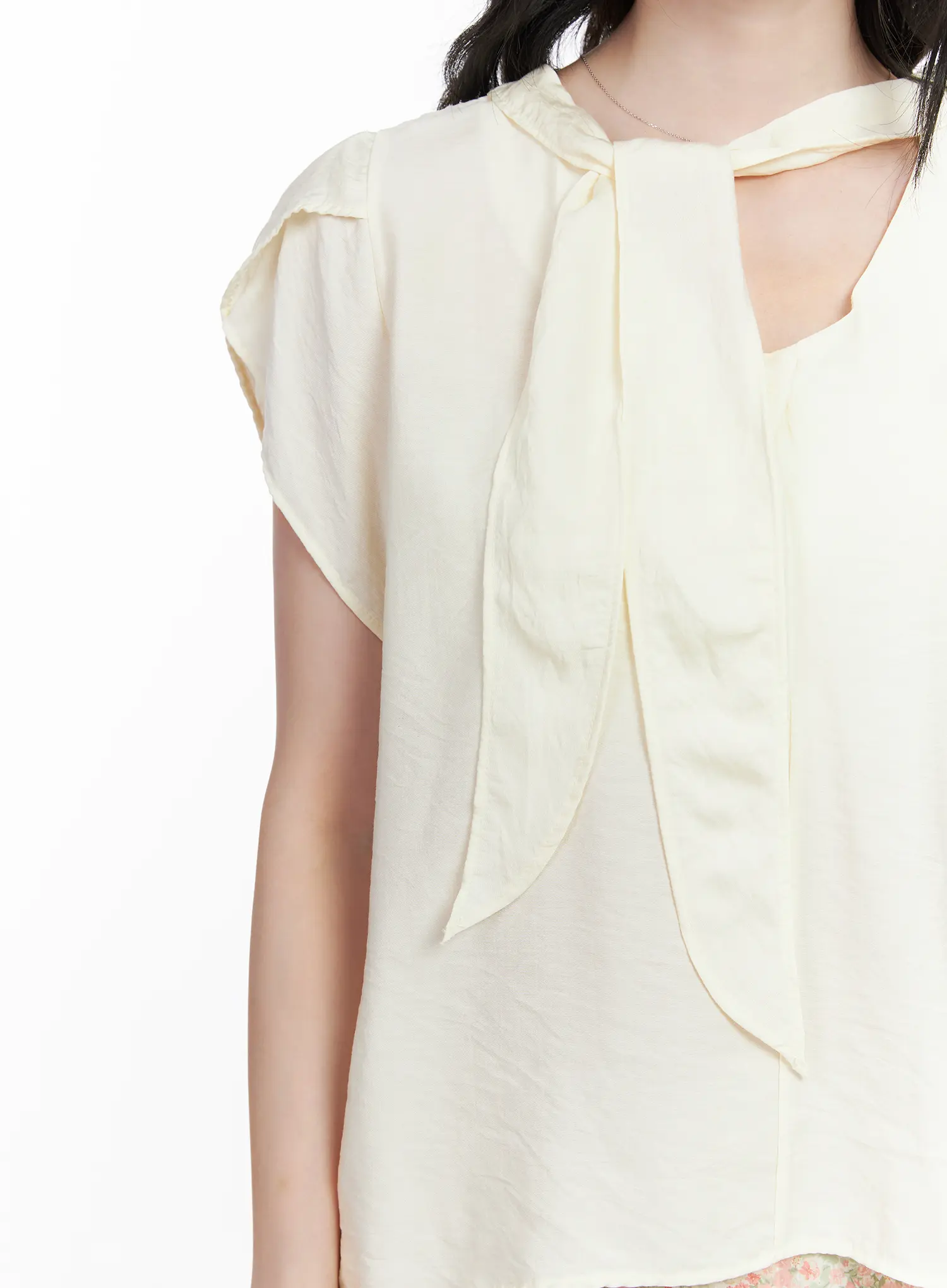 Bow Tie Short Sleeve Blouse CA509 - Image 4
