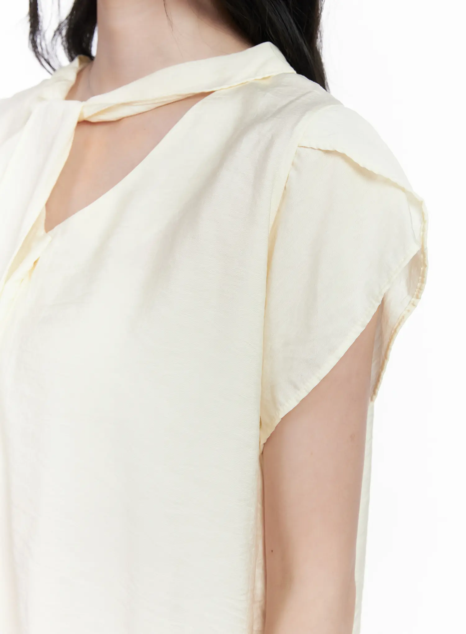 Bow Tie Short Sleeve Blouse CA509 - Image 5