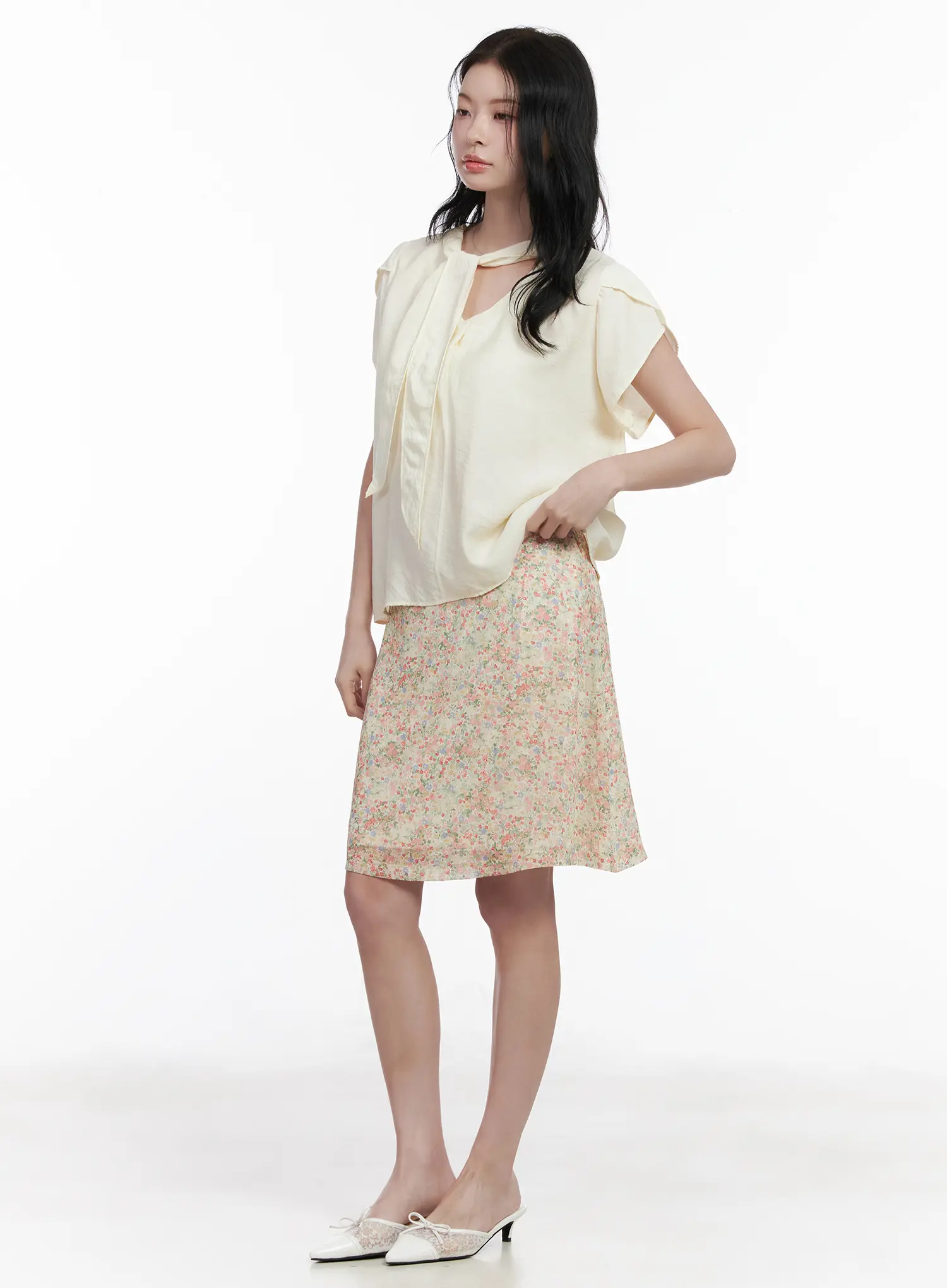 Bow Tie Short Sleeve Blouse CA509 - Image 7
