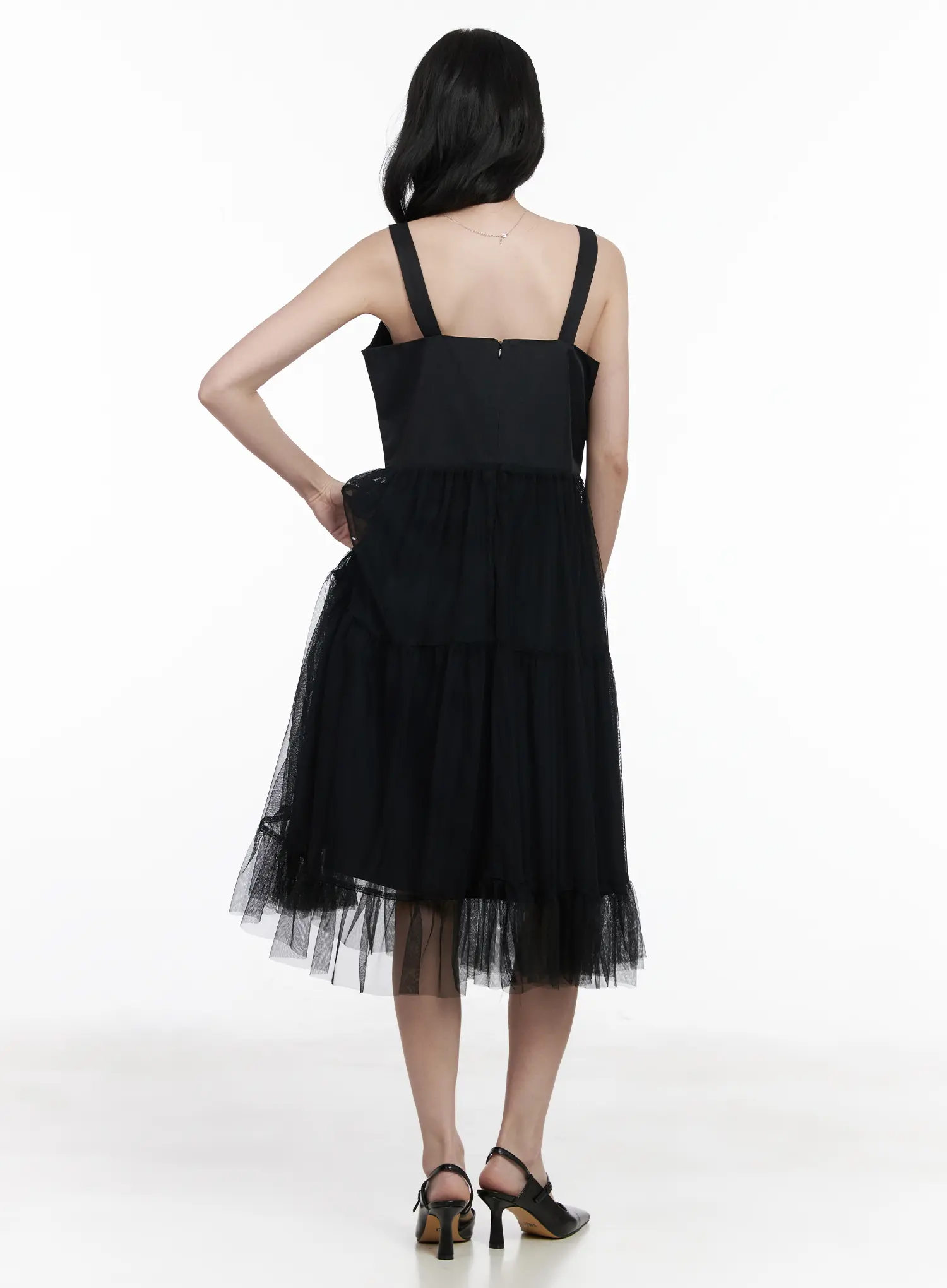 Bow Tiered Tulle Midi Dress CA509 - Image 8