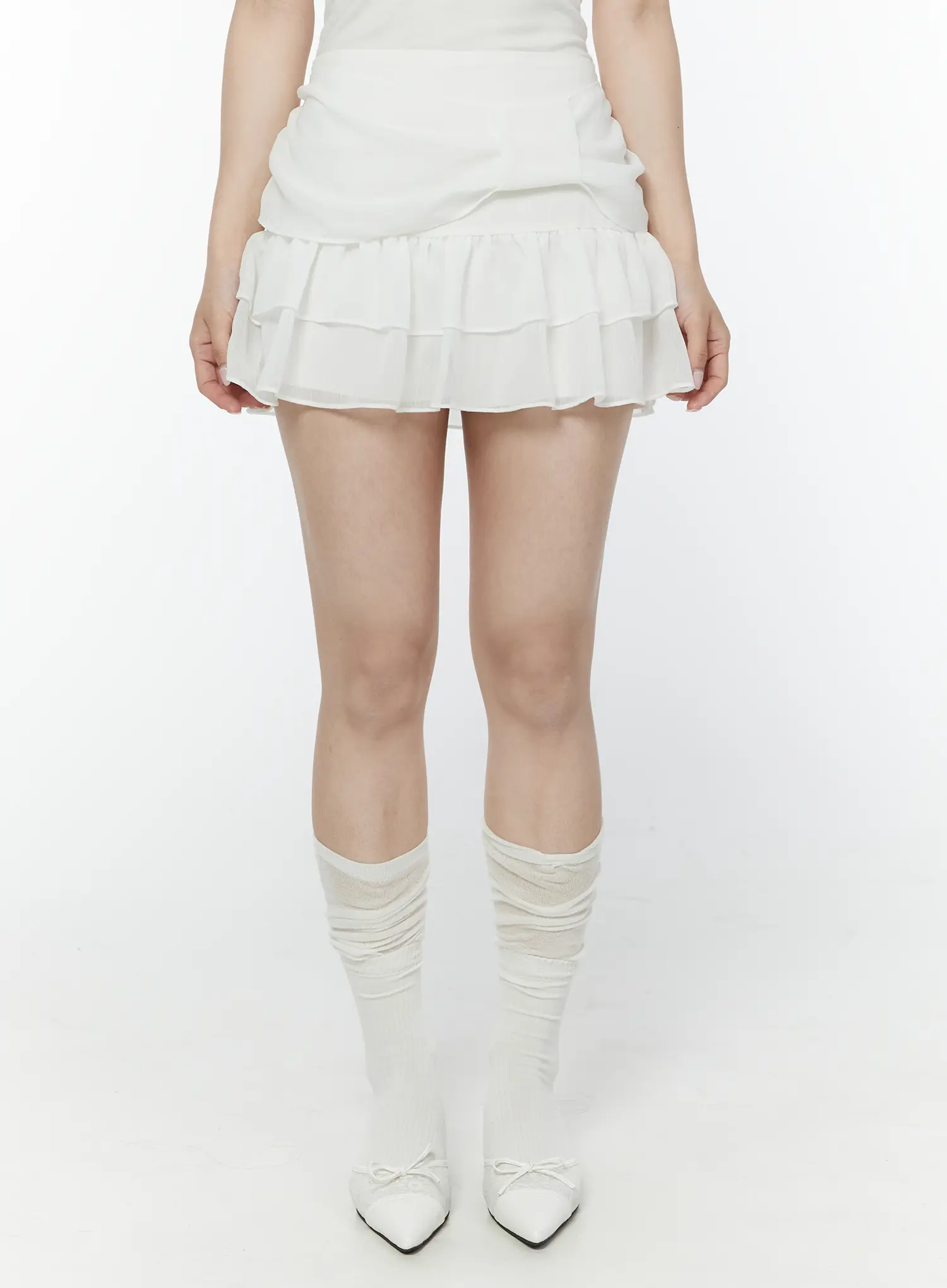 Bow Waist Tiered Mini Skirt IY511 - Image 3