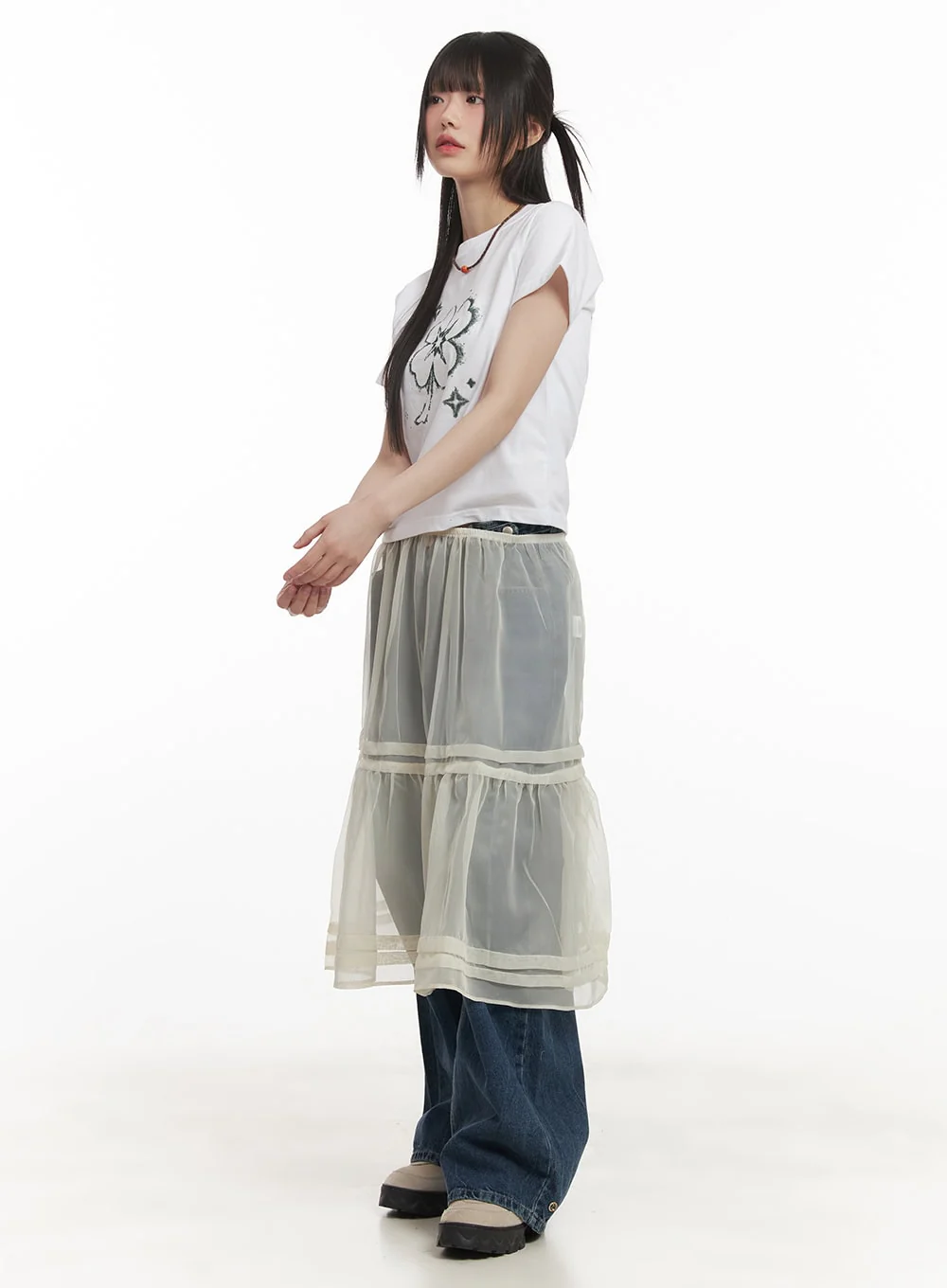 Bri Oversized Buttoned Baggy Jeans CF518 - Image 5