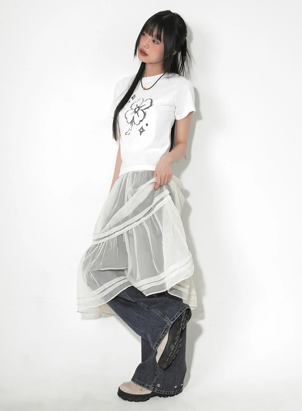 Bri Oversized Buttoned Baggy Jeans CF518 - Image 9