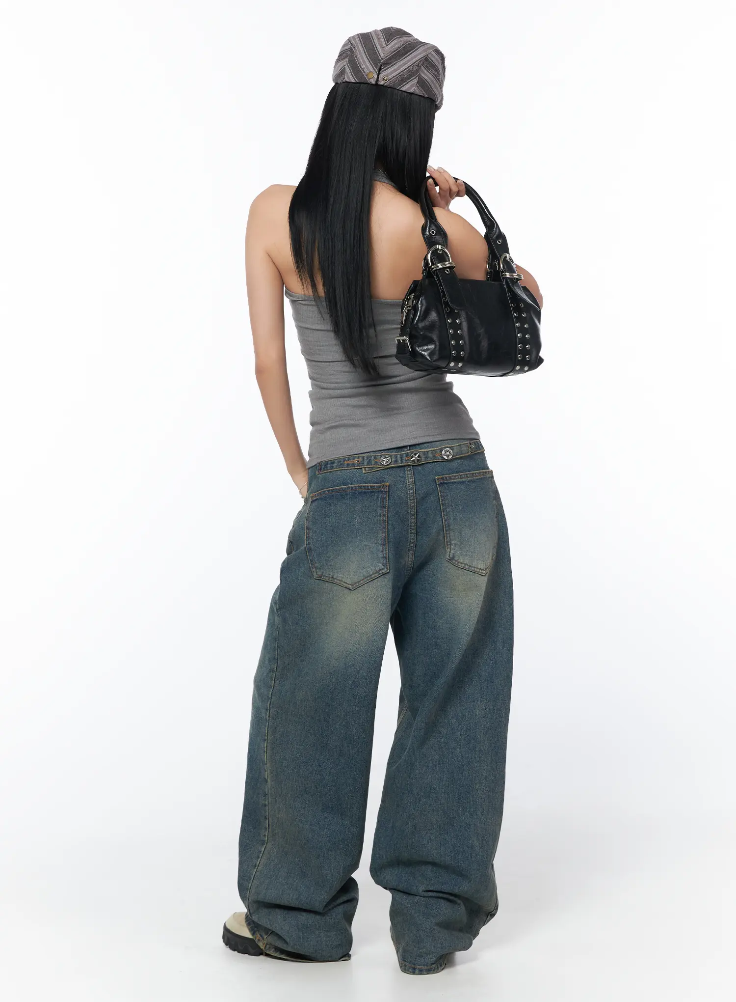 Brit Relaxed Fit Wide Leg Jeans CY512 - Image 7