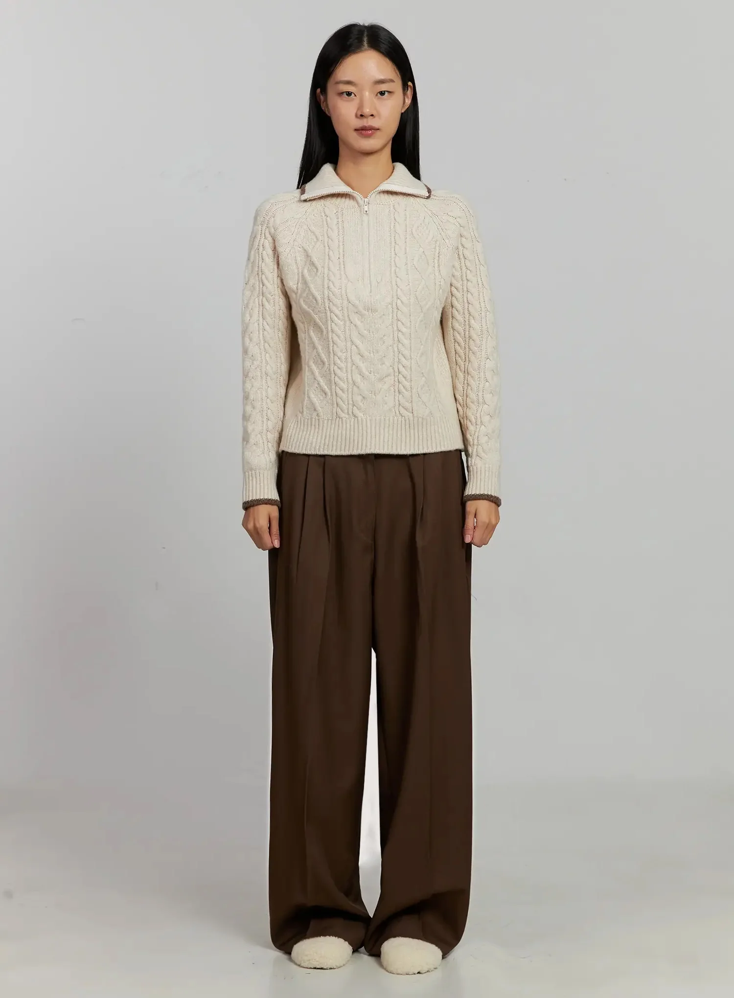 Brown Pleated Slacks IJ505 - Image 6