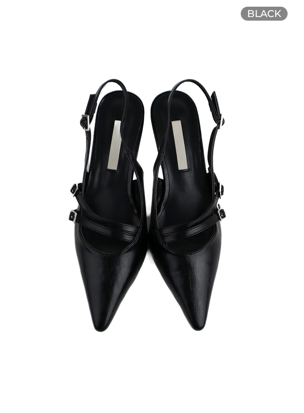 Buckle Embellished Slingback Pointed Toe Heels IM406 - Image 10