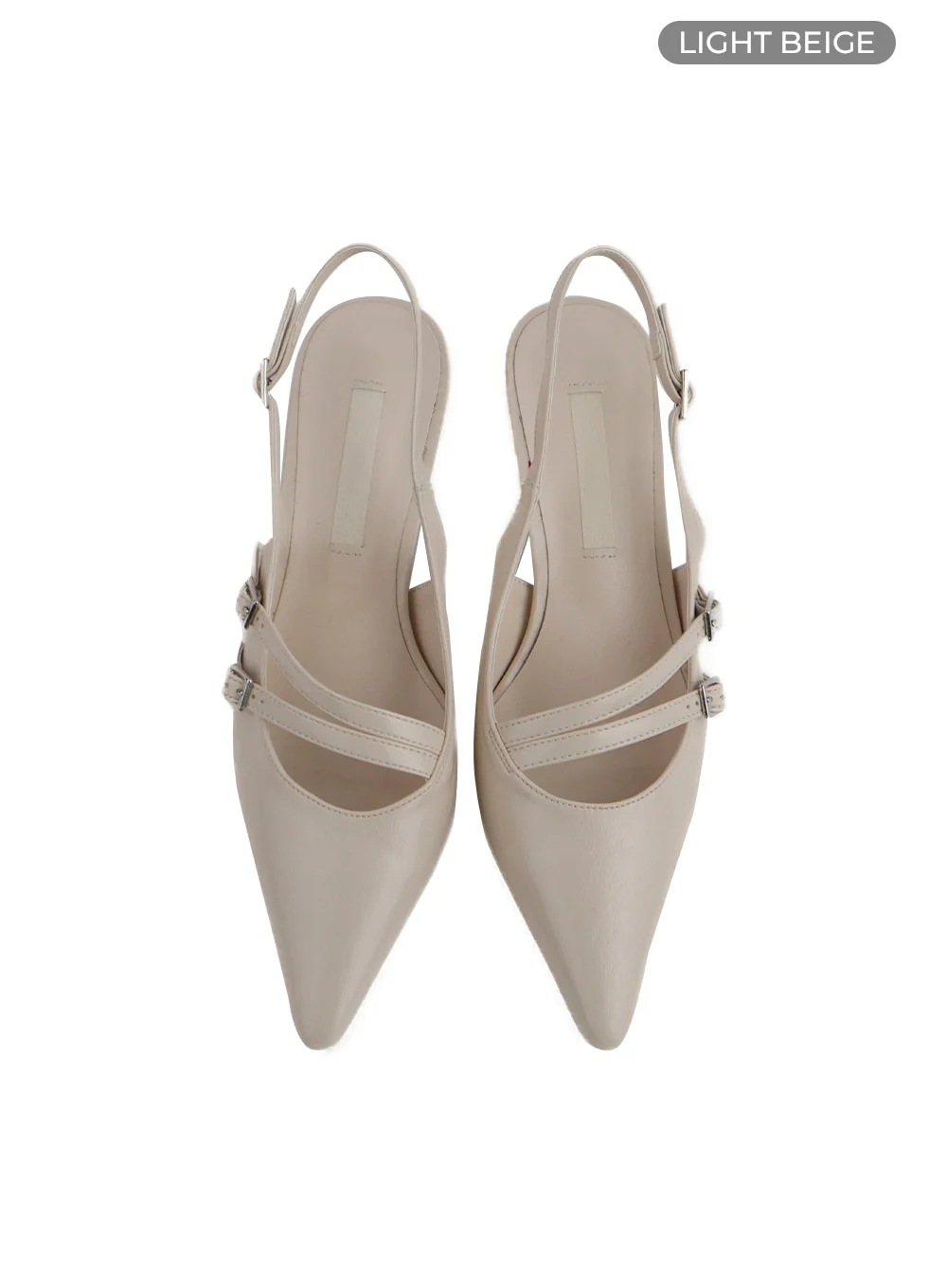 Buckle Embellished Slingback Pointed Toe Heels IM406 - Image 8