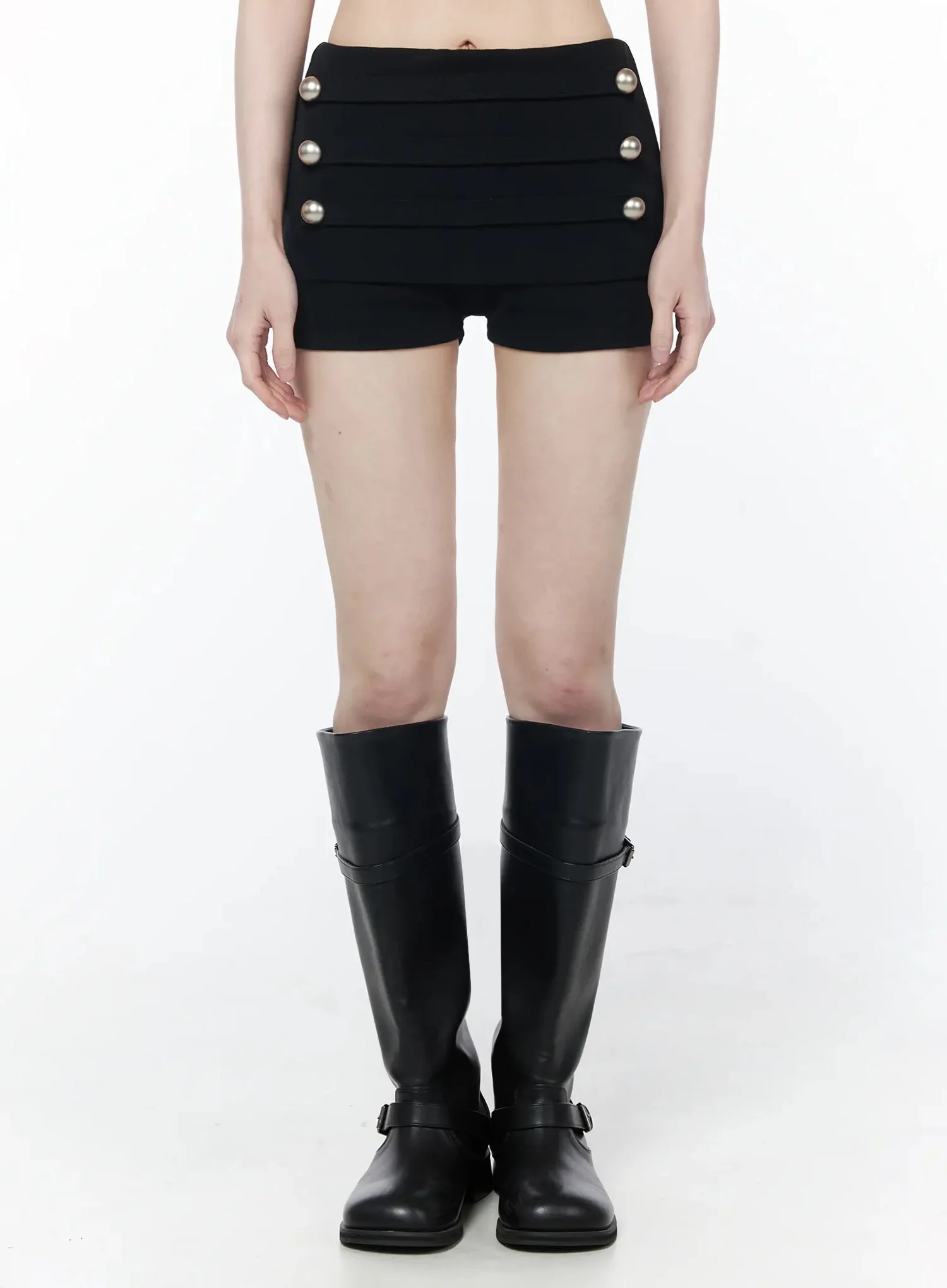 Button Accent Mini Shorts IU512