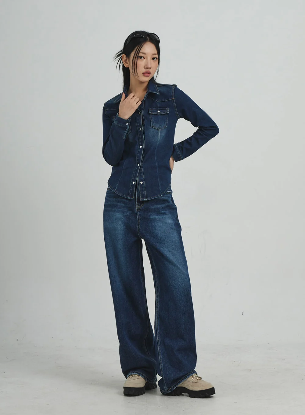 Button Denim Shirt CD09 - Image 13