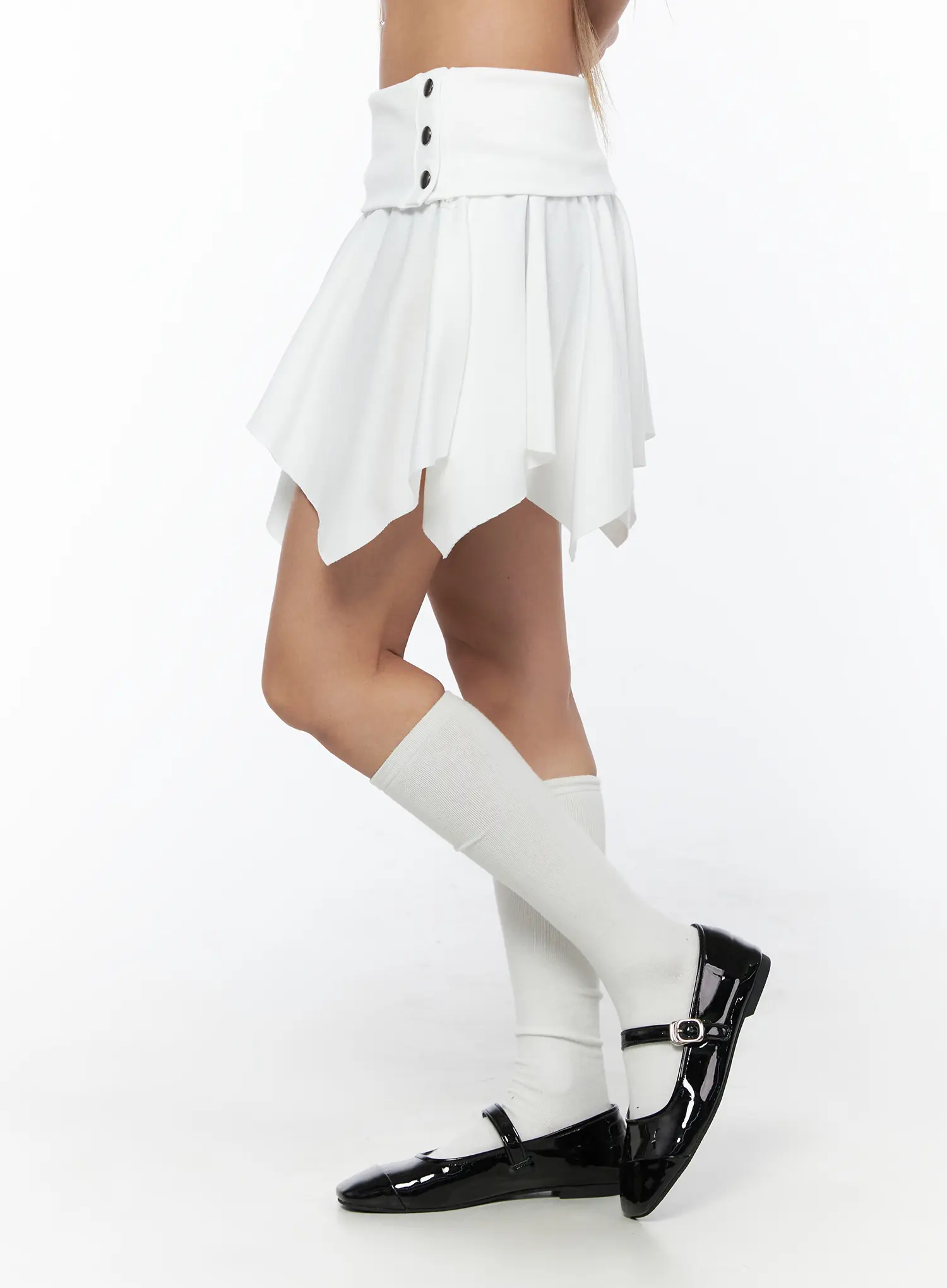 Button Flare Mini Skirt CU524 - Image 3