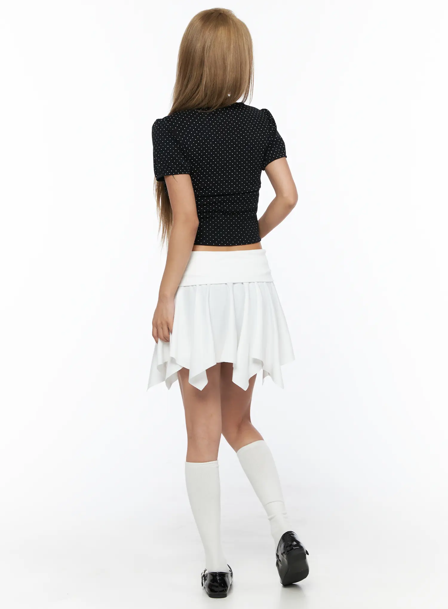 Button Flare Mini Skirt CU524 - Image 7