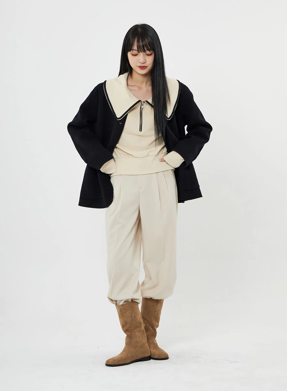 Button Round Neck Coat BN10 - Image 6