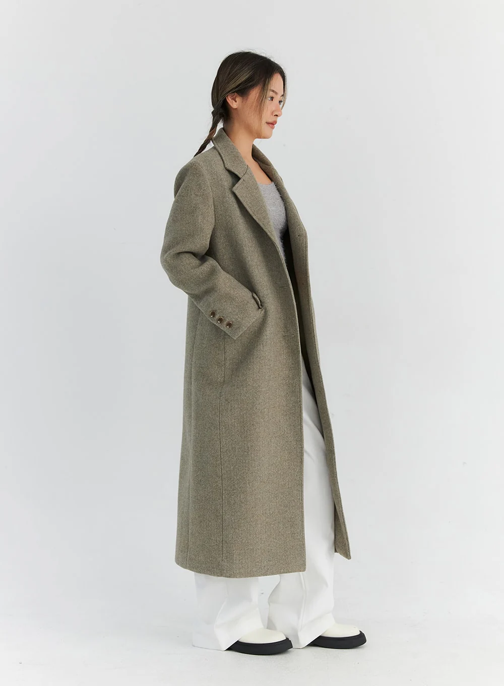 Button Tailored Maxi Coat CN309 - Image 3