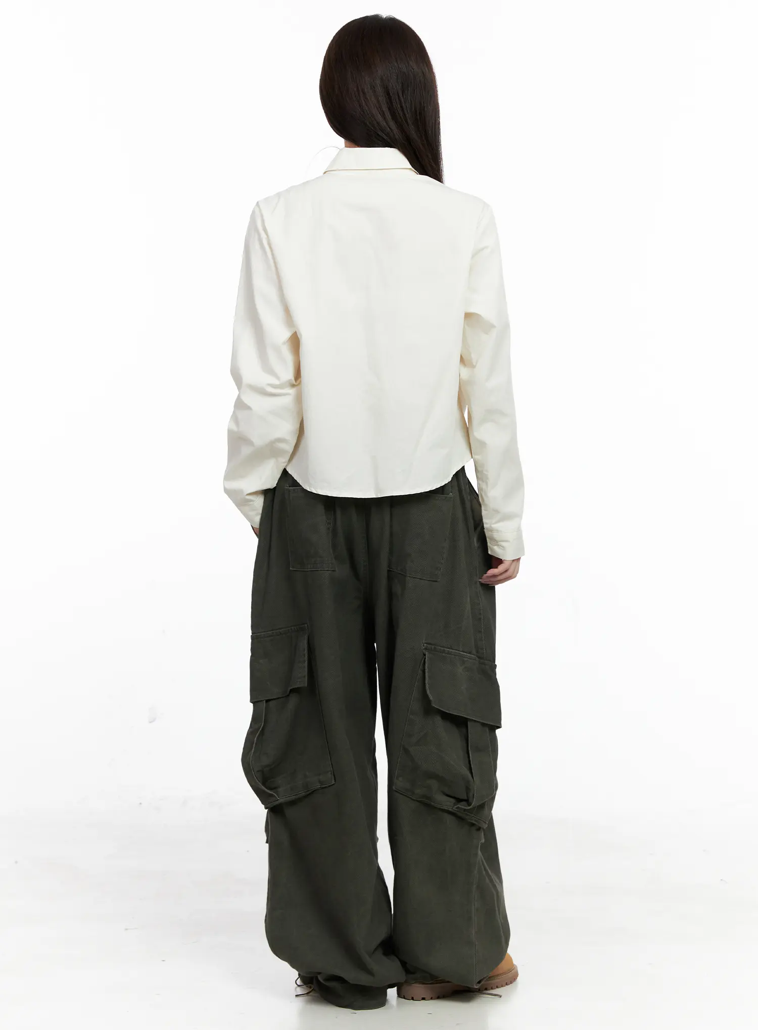 Button-Up Long Sleeve Crop Top CO520 - Image 5