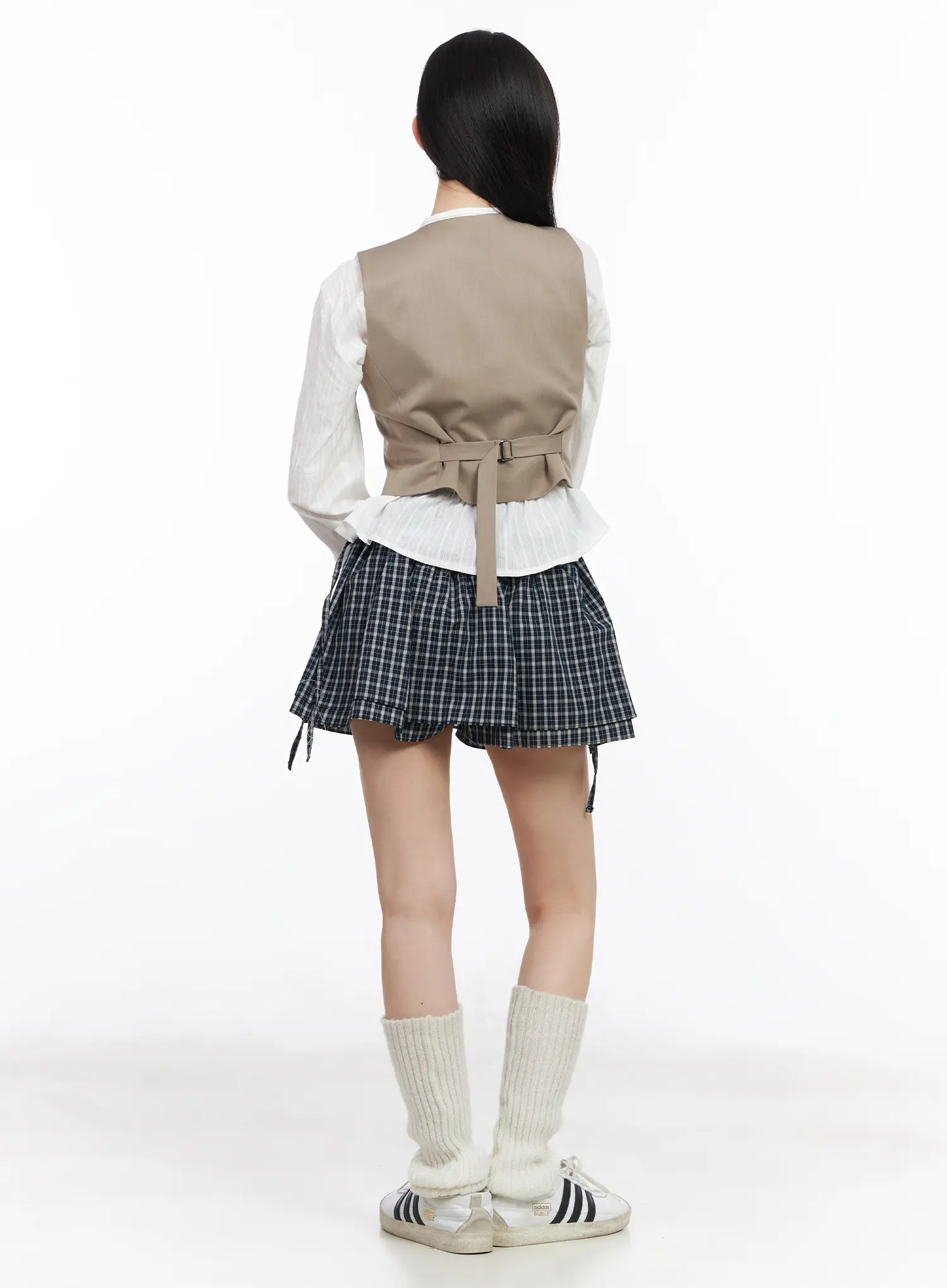 Buttoned Back Belted Crop Vest CM519 - Image 5