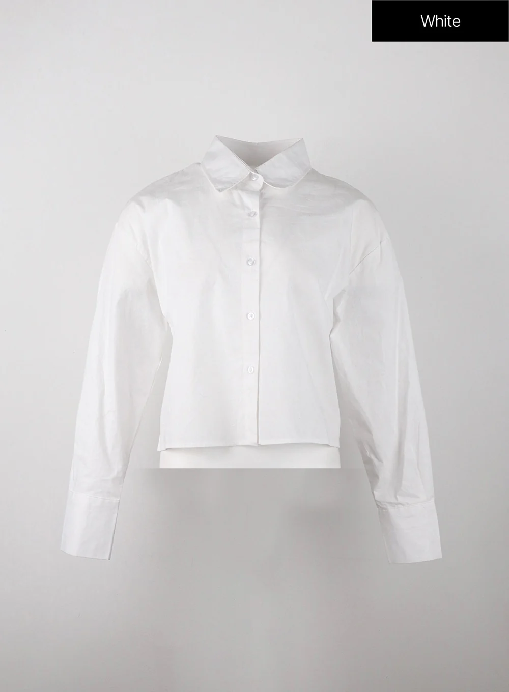 Buttoned Collar Crop Shirt IJ403 - Image 6