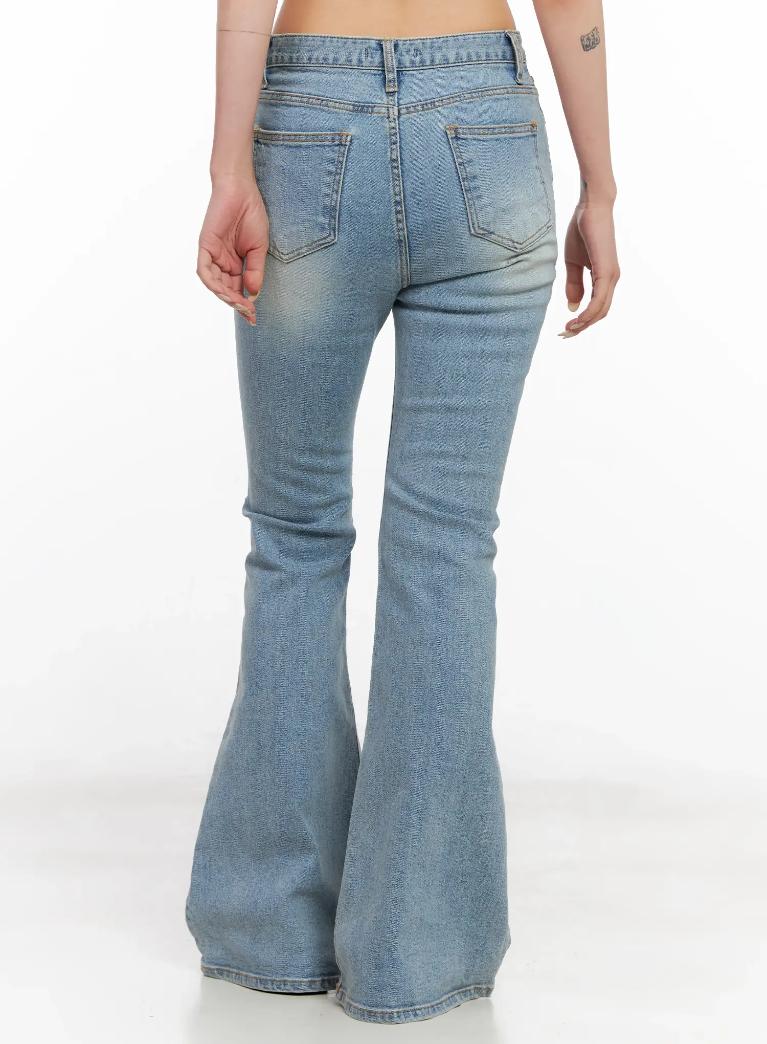 Byeol Washed Flare Denim Jeans CL525 - Image 10