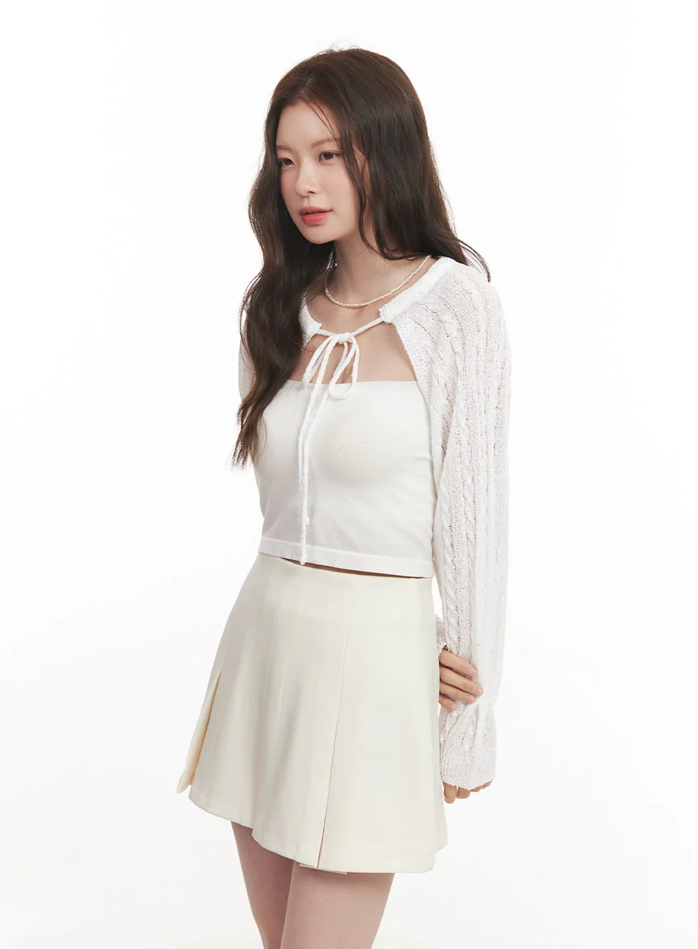 Cable Knit Bolero Cardigan CA502 - Image 11