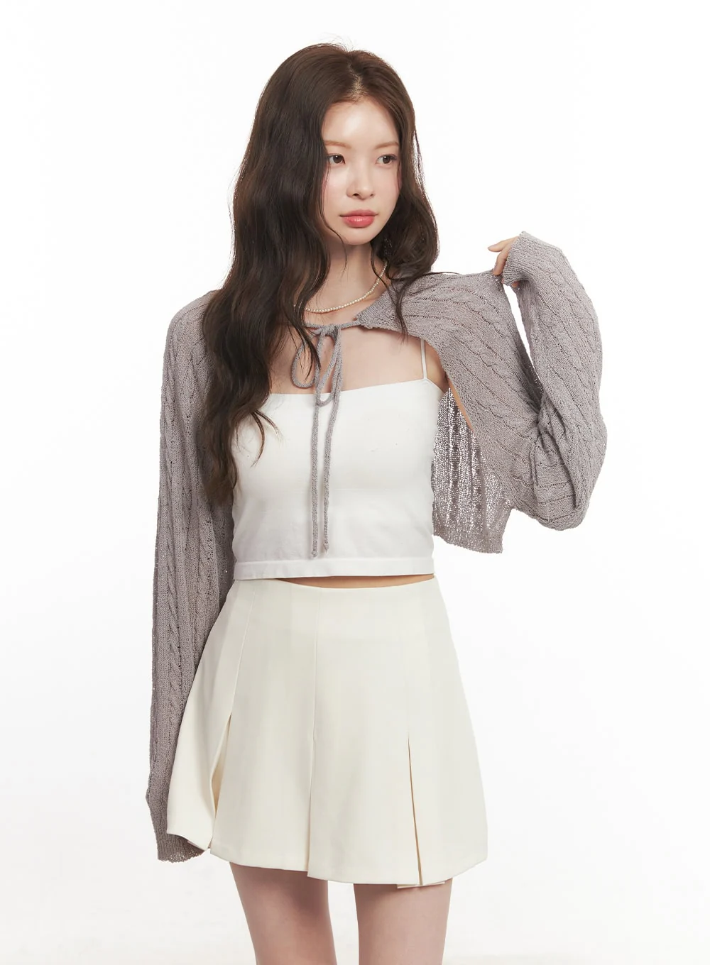 Cable Knit Bolero Cardigan CA502 - Image 12
