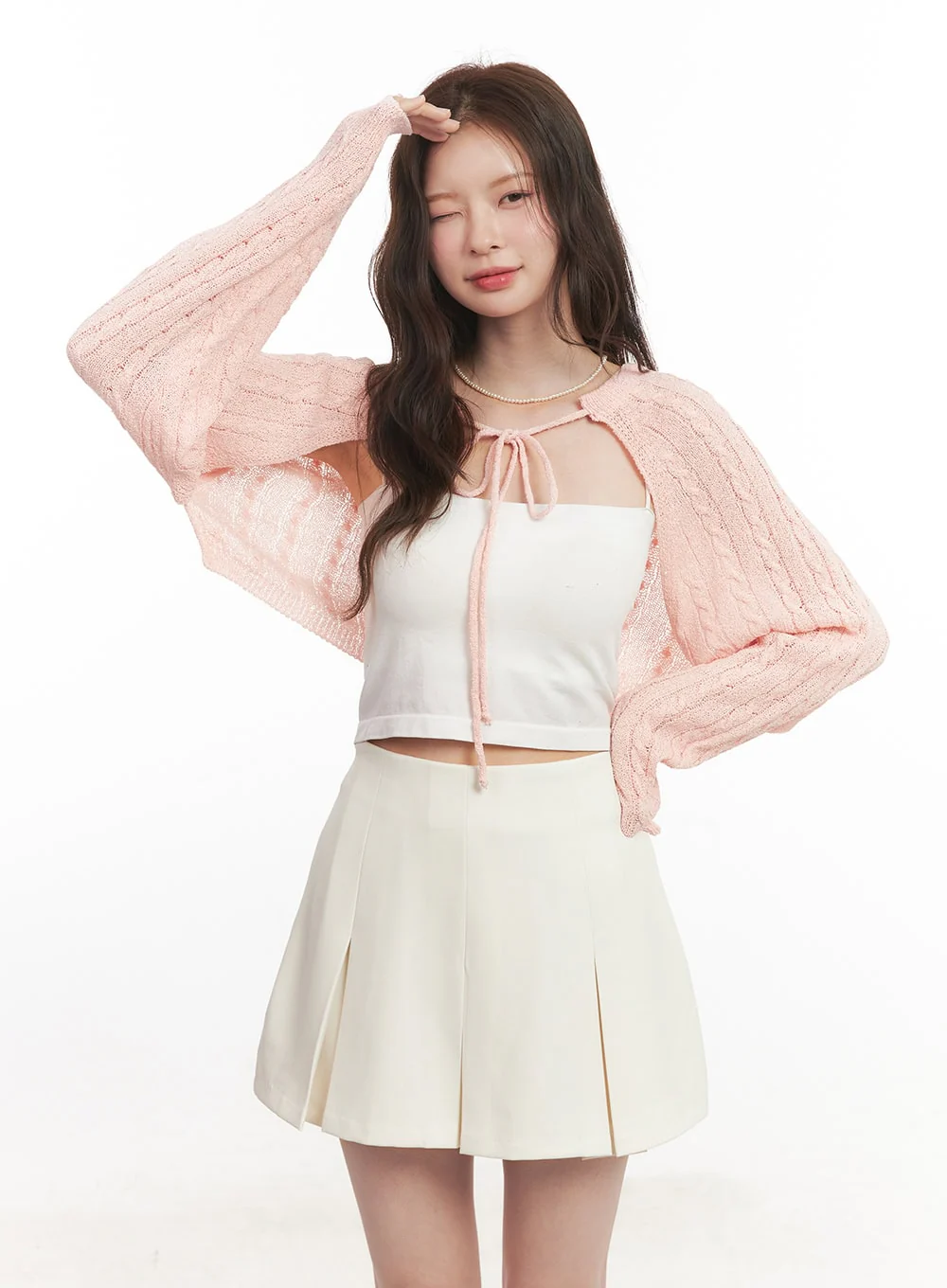Cable Knit Bolero Cardigan CA502 - Image 14
