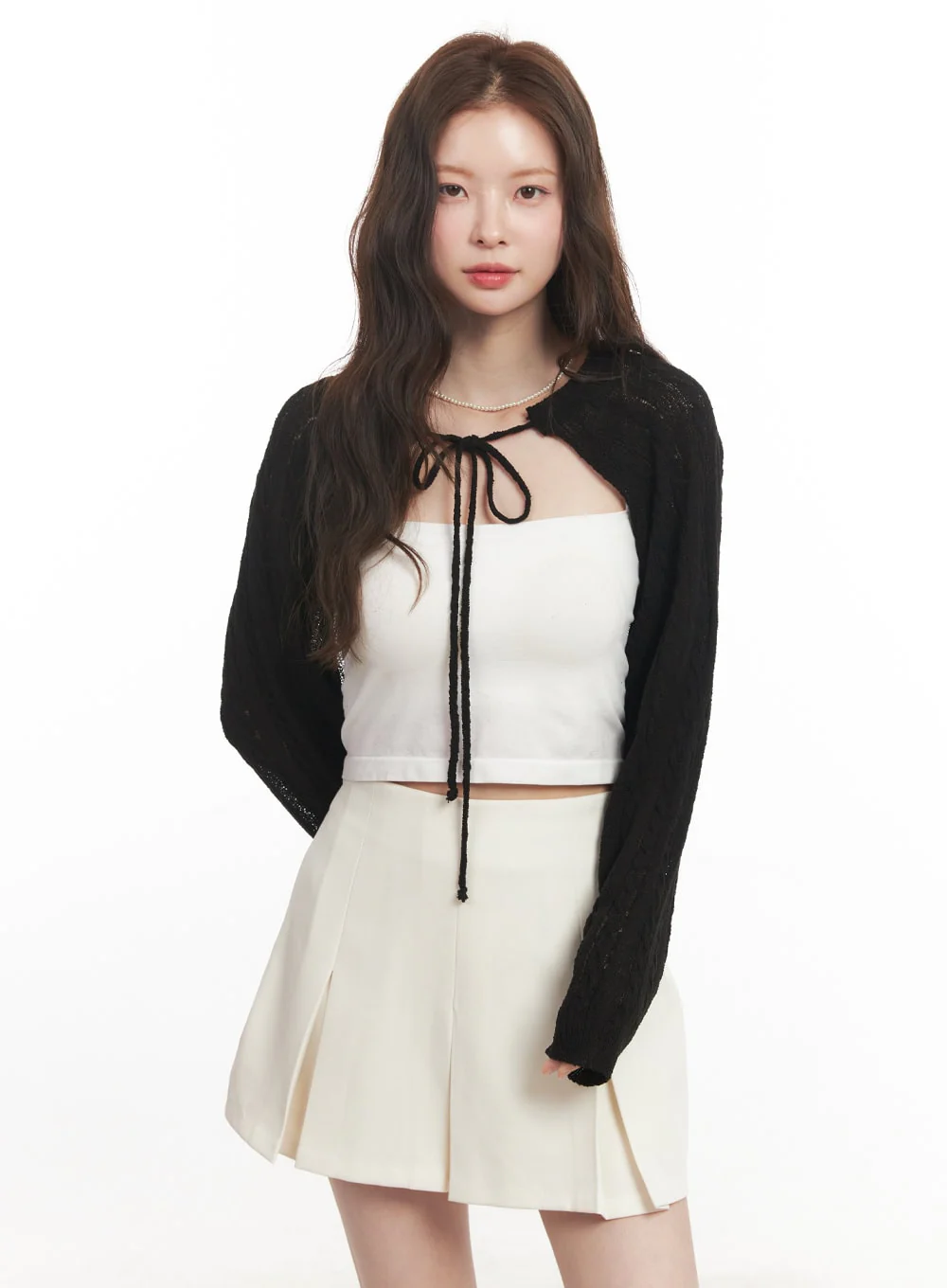 Cable Knit Bolero Cardigan CA502 - Image 15