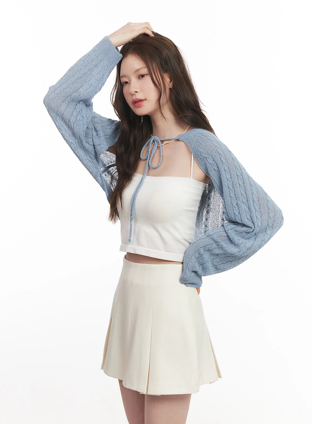 Cable Knit Bolero Cardigan CA502 - Image 3