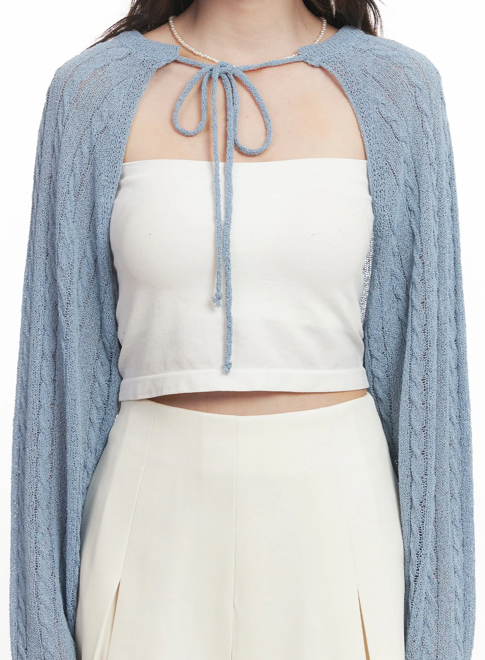 Cable Knit Bolero Cardigan CA502 - Image 5