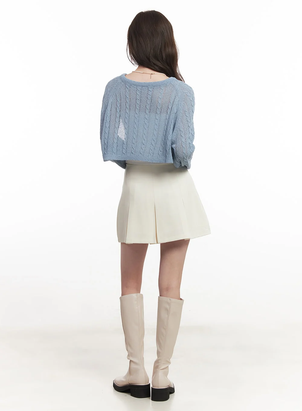 Cable Knit Bolero Cardigan CA502 - Image 9