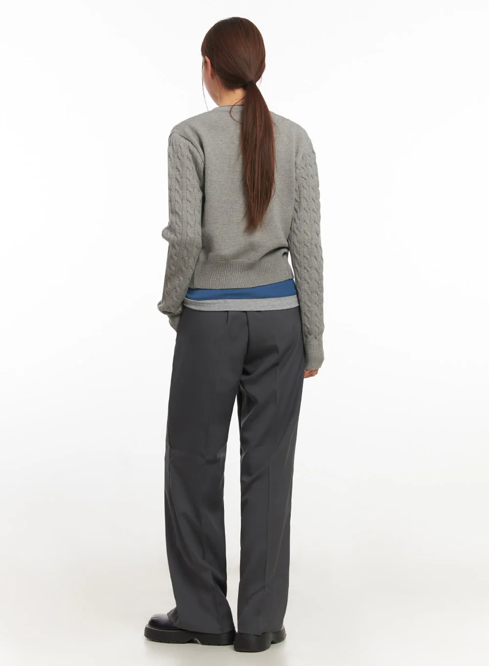Cable-Knit Buttoned Cardigan IM524 - Image 13