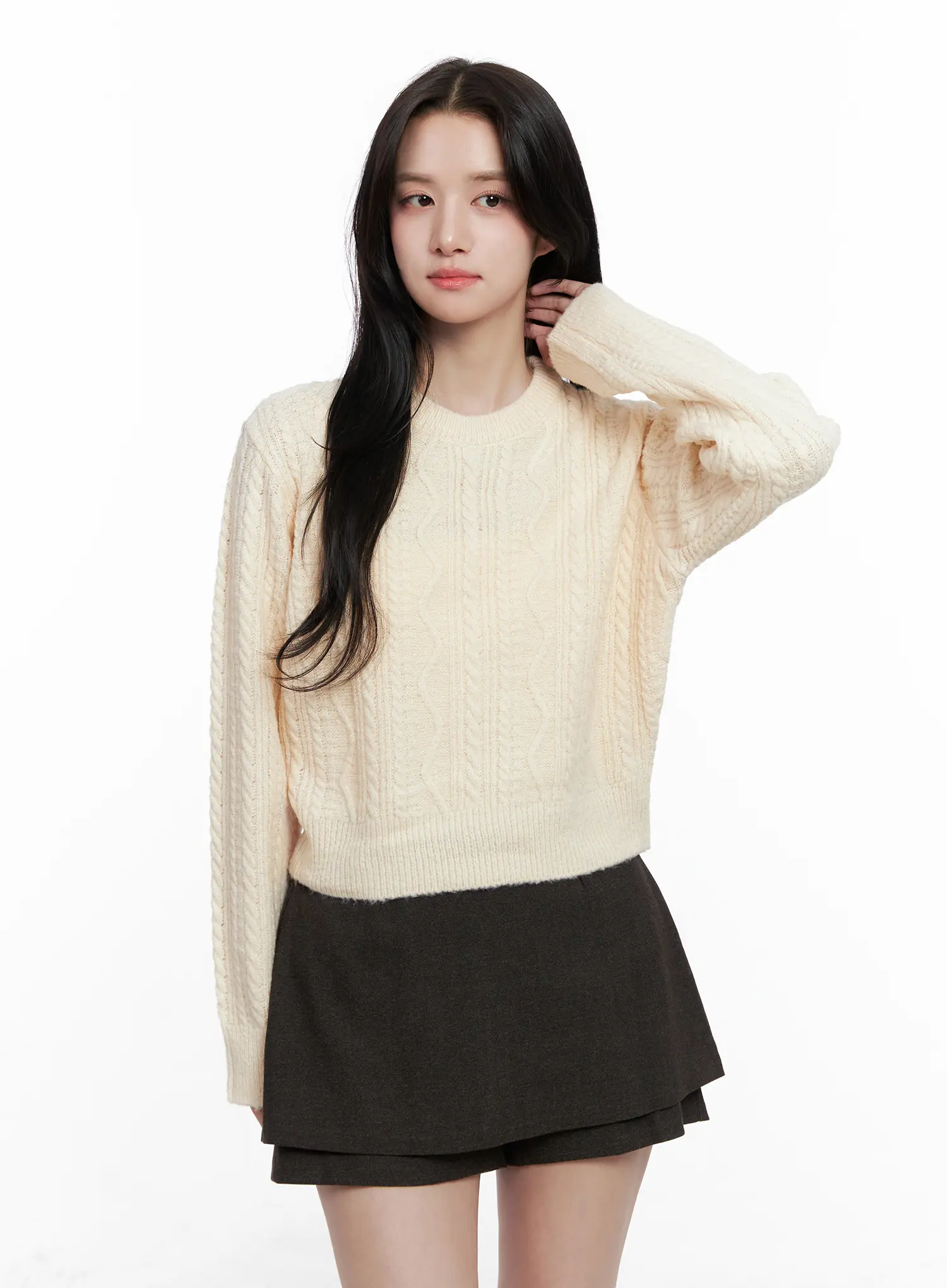 Cable Knit Crop Knit Top CO524 - Image 2