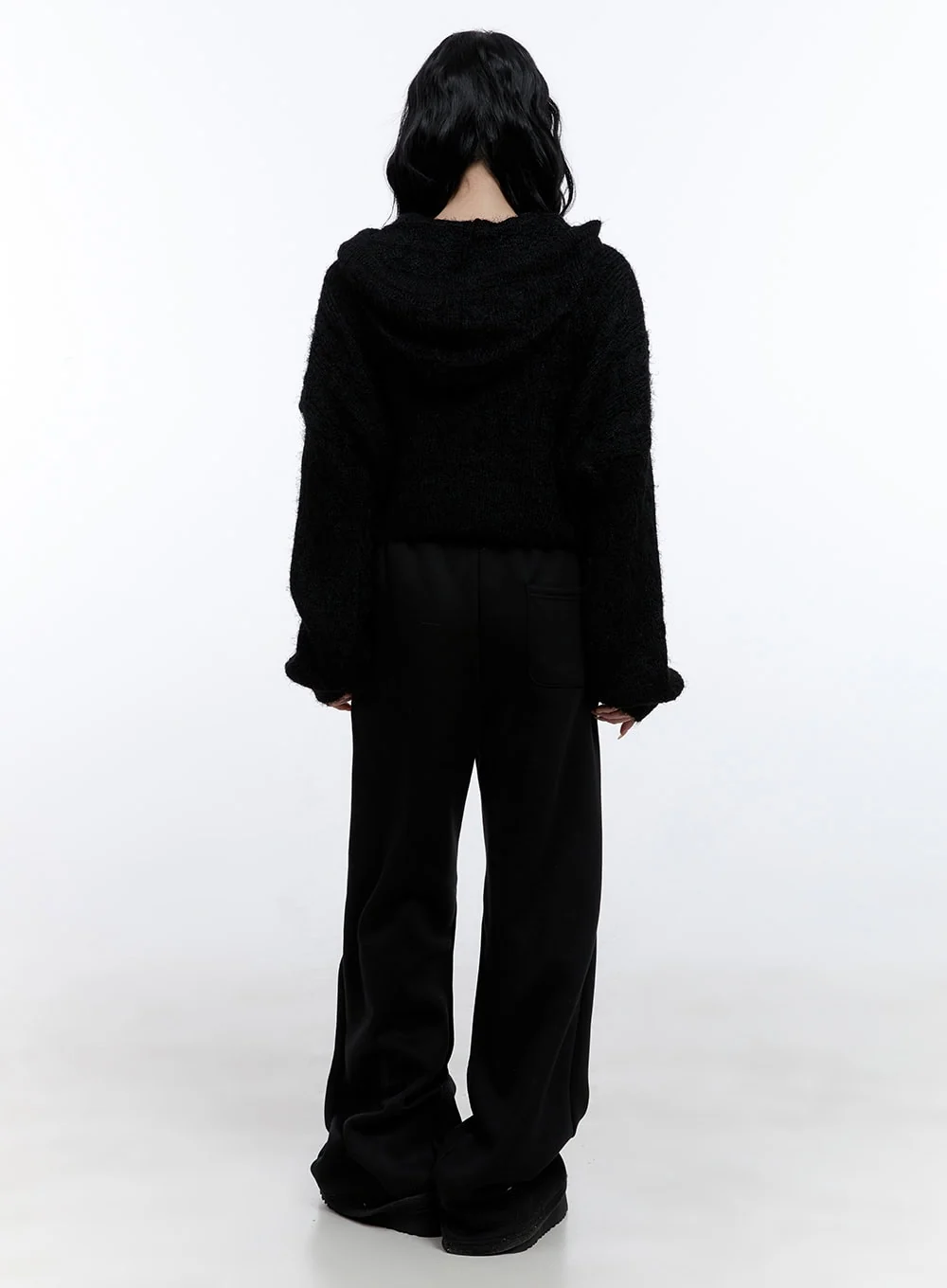 Cable Knit Cropped Hooded Cardigan CD419 - Image 6