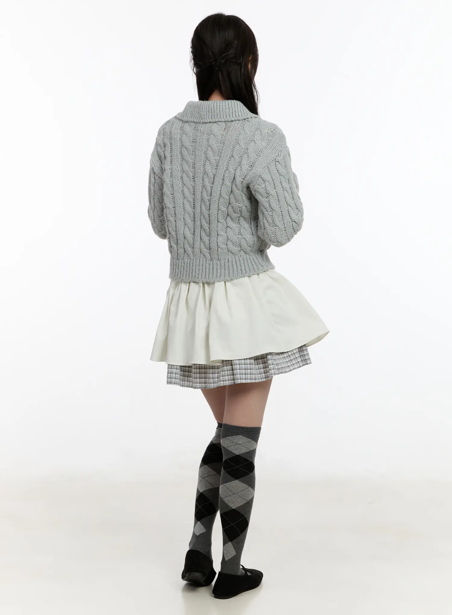 Cable Knit Zip-Up Jacket CM510 - Image 11