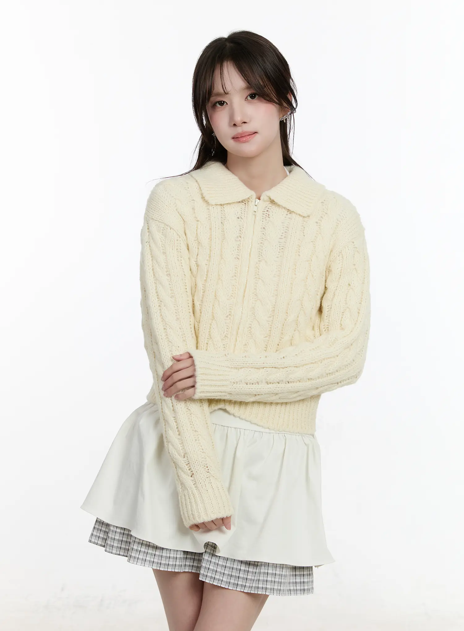 Cable Knit Zip-Up Jacket CM510 - Image 13