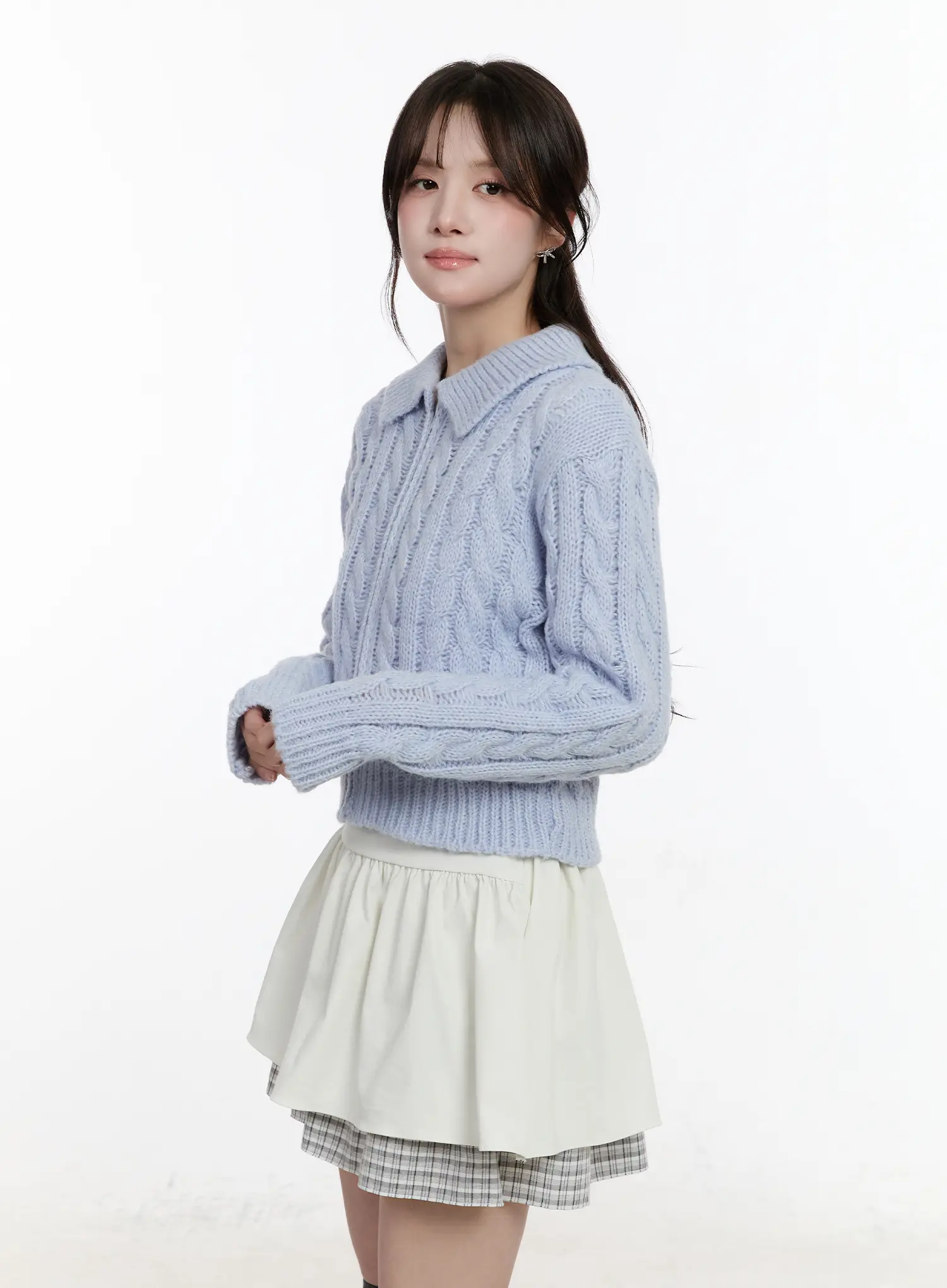 Cable Knit Zip-Up Jacket CM510 - Image 17