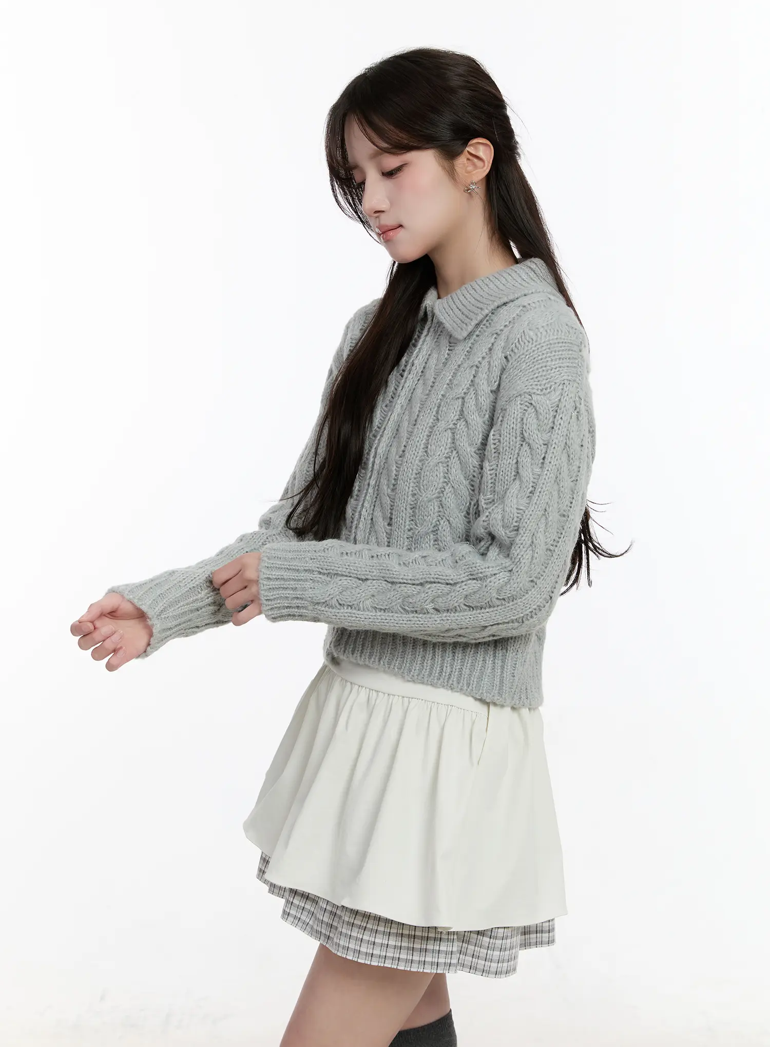 Cable Knit Zip-Up Jacket CM510 - Image 18