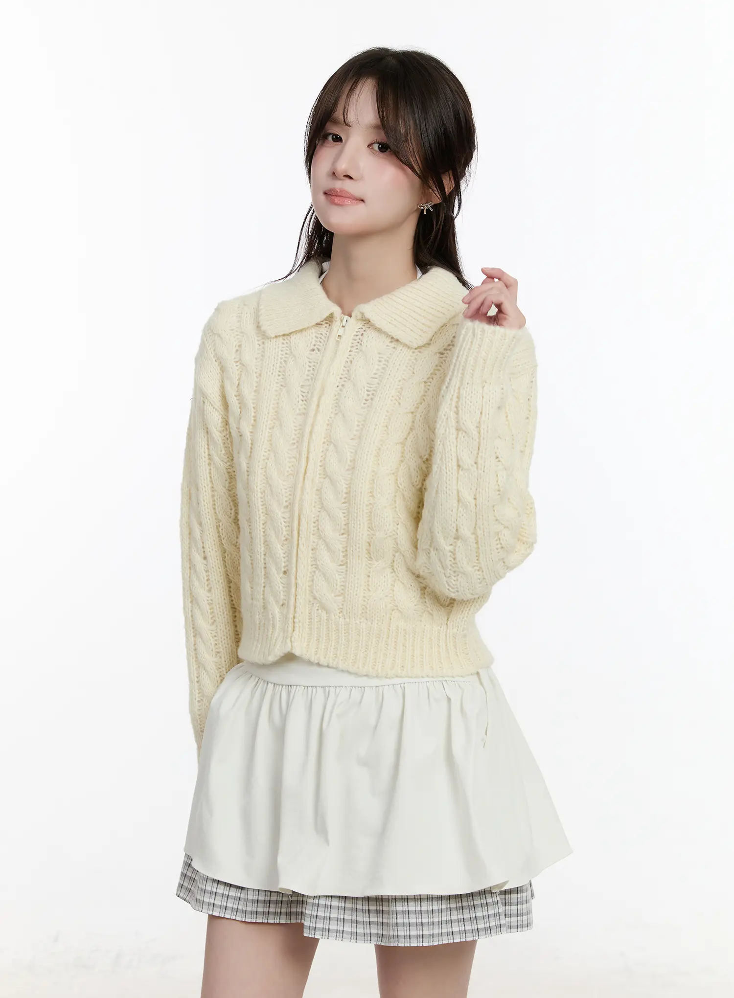 Cable Knit Zip-Up Jacket CM510 - Image 20