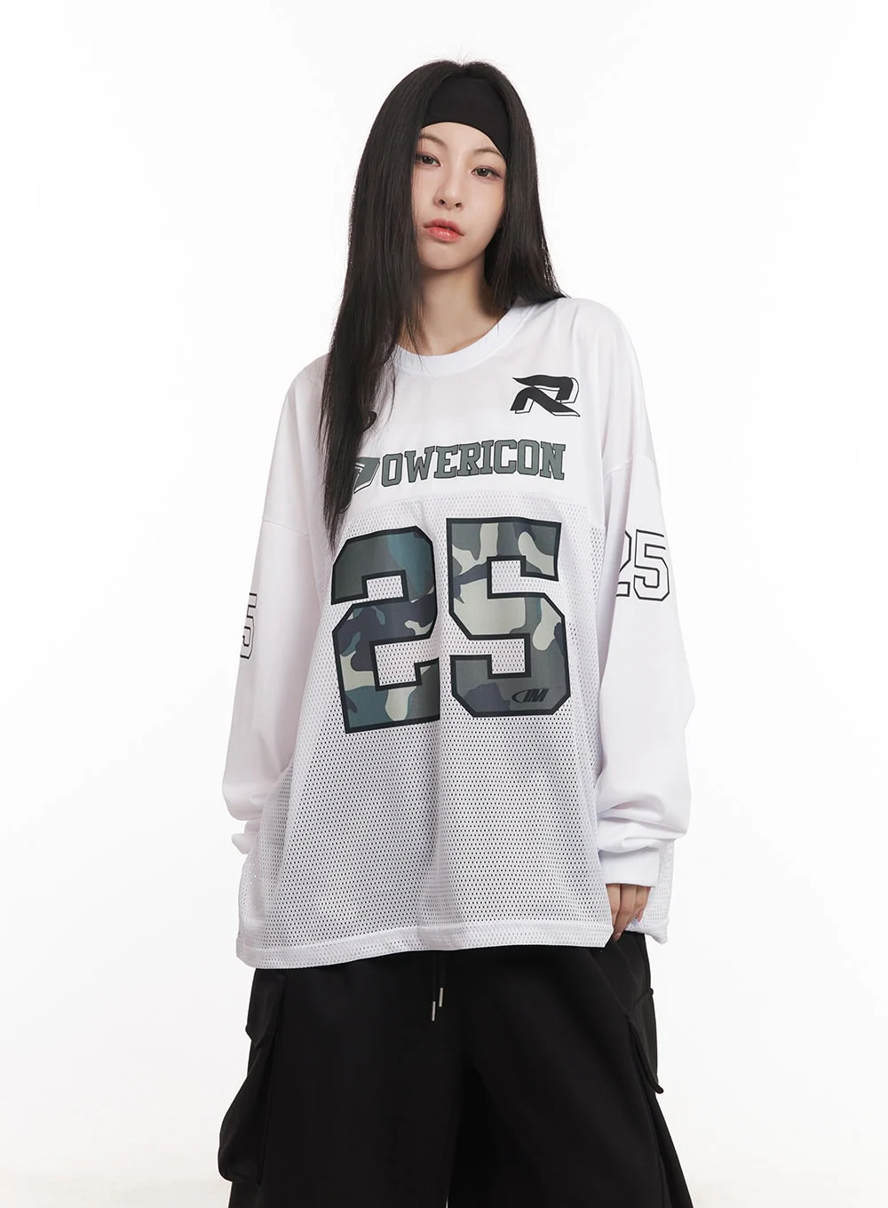Camo Oversized Mesh Jersey Top CM518 - Image 6
