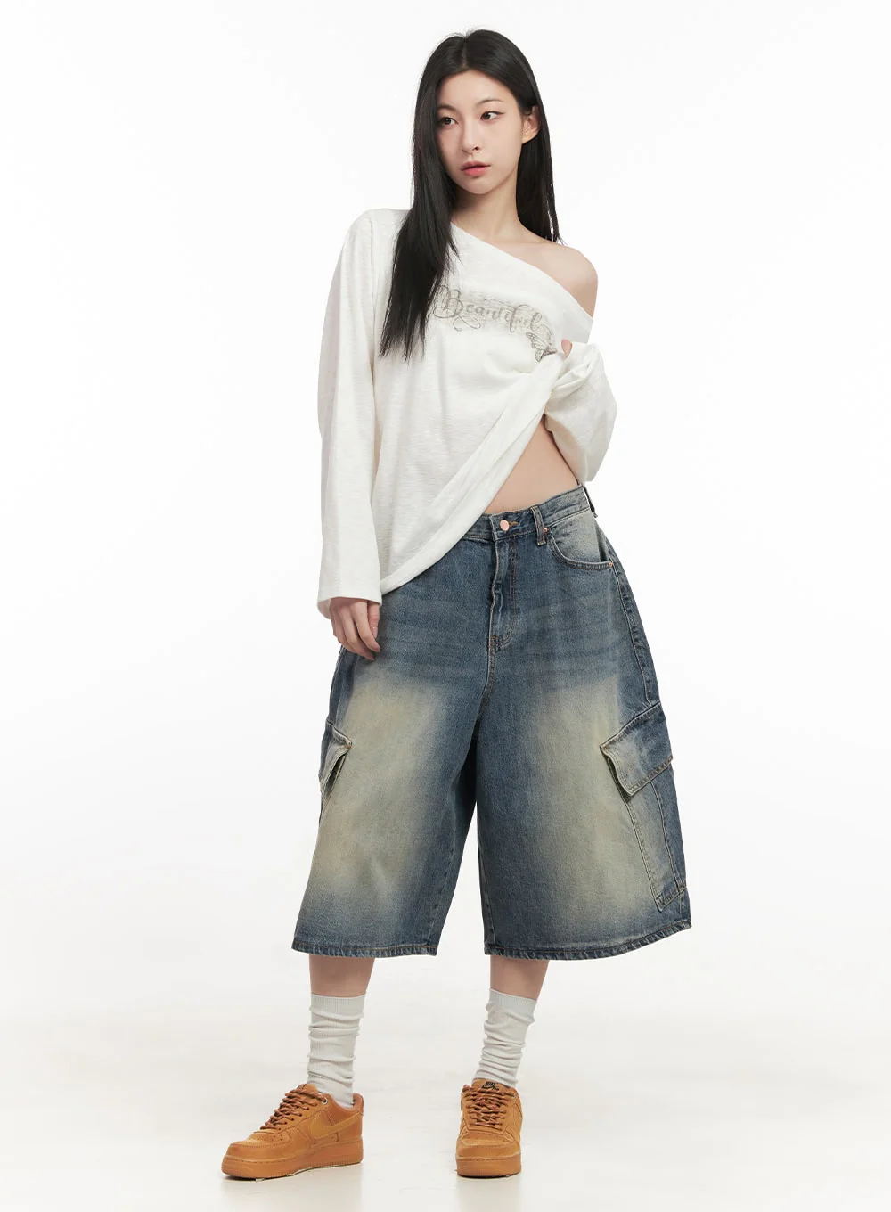 Cargo Bermuda Denim Shorts CF514 - Image 3